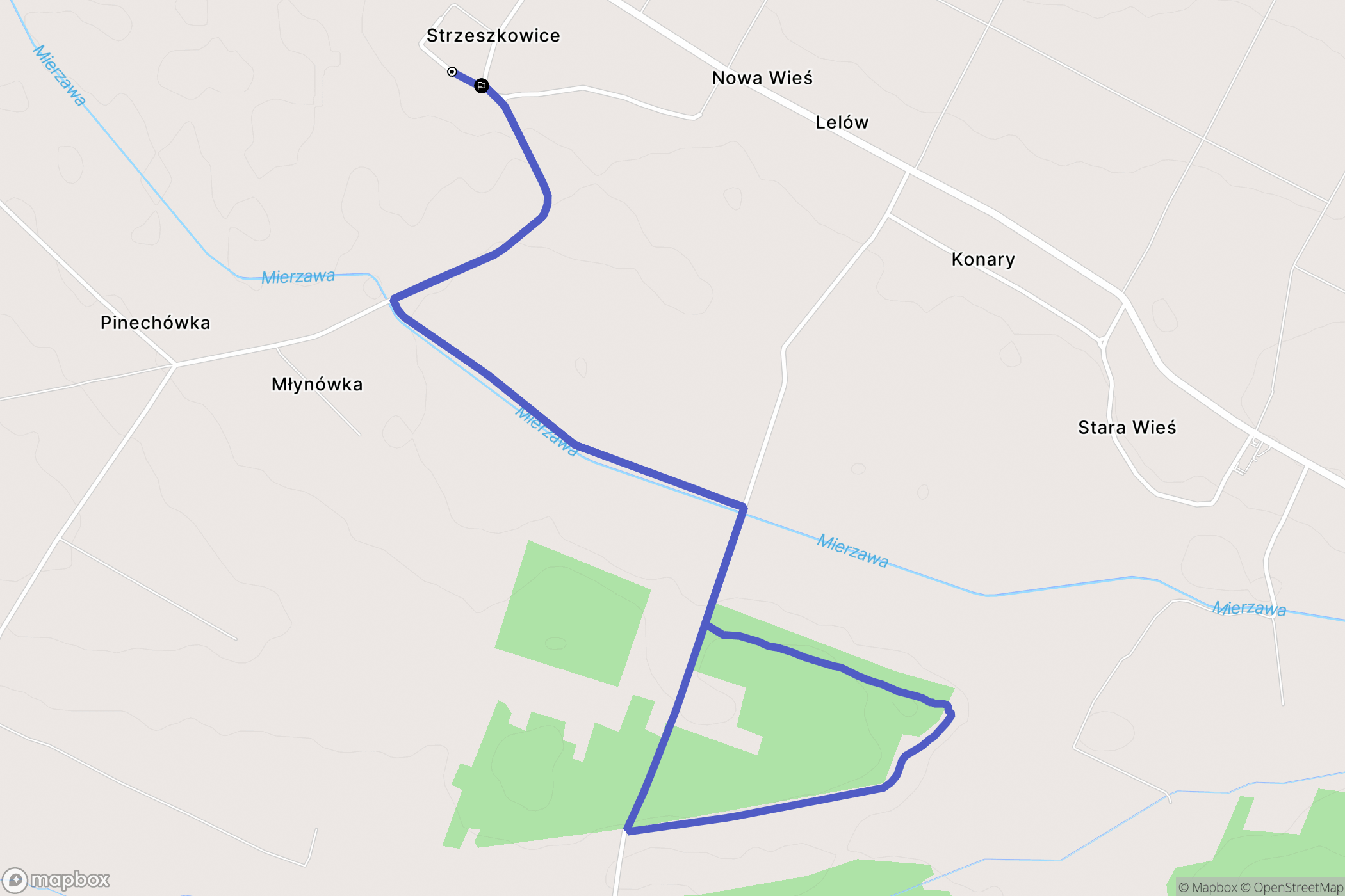 Strzeszkowice: mapa trasy - Poland