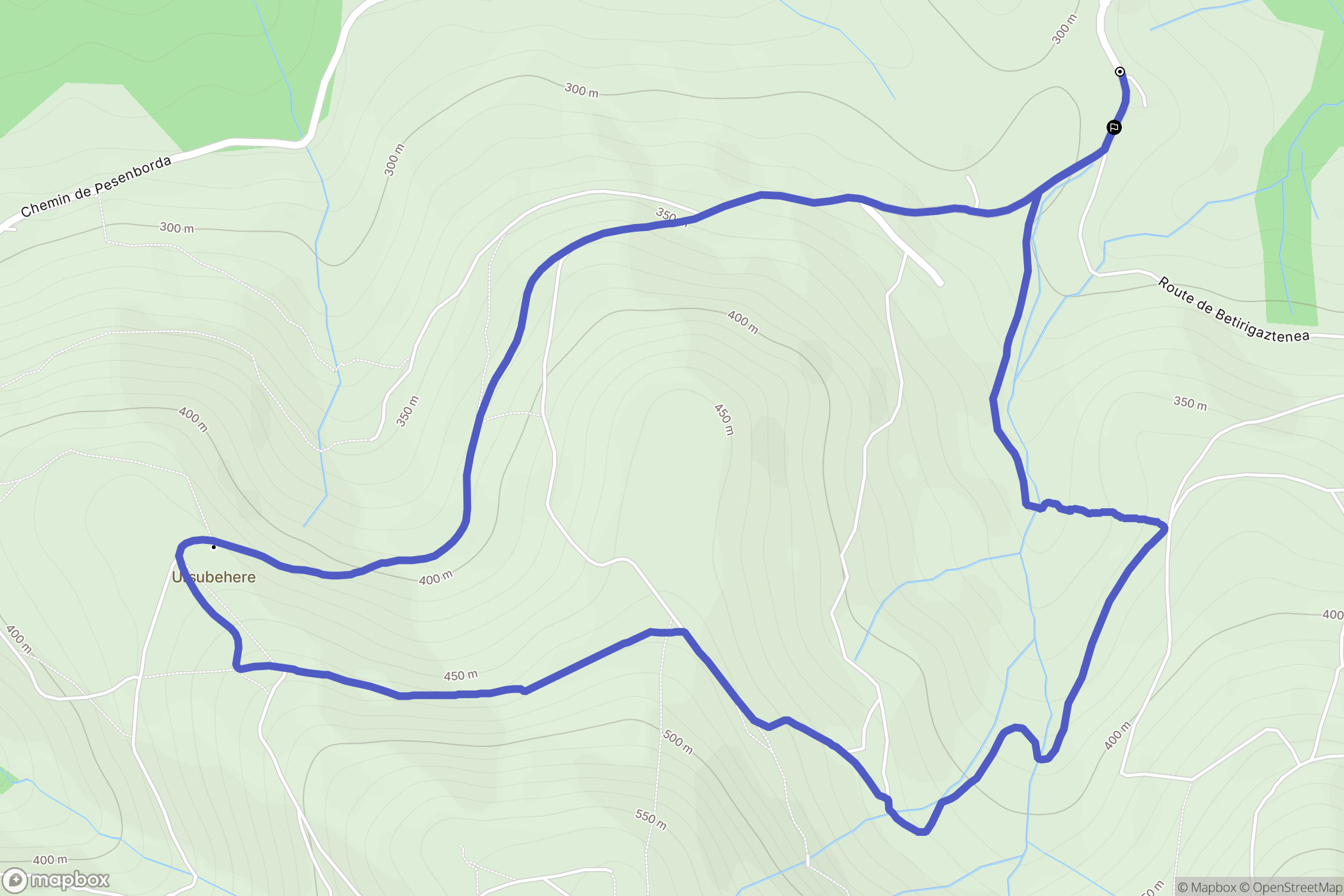 Hasparren : carte du parcours de randonnée - France