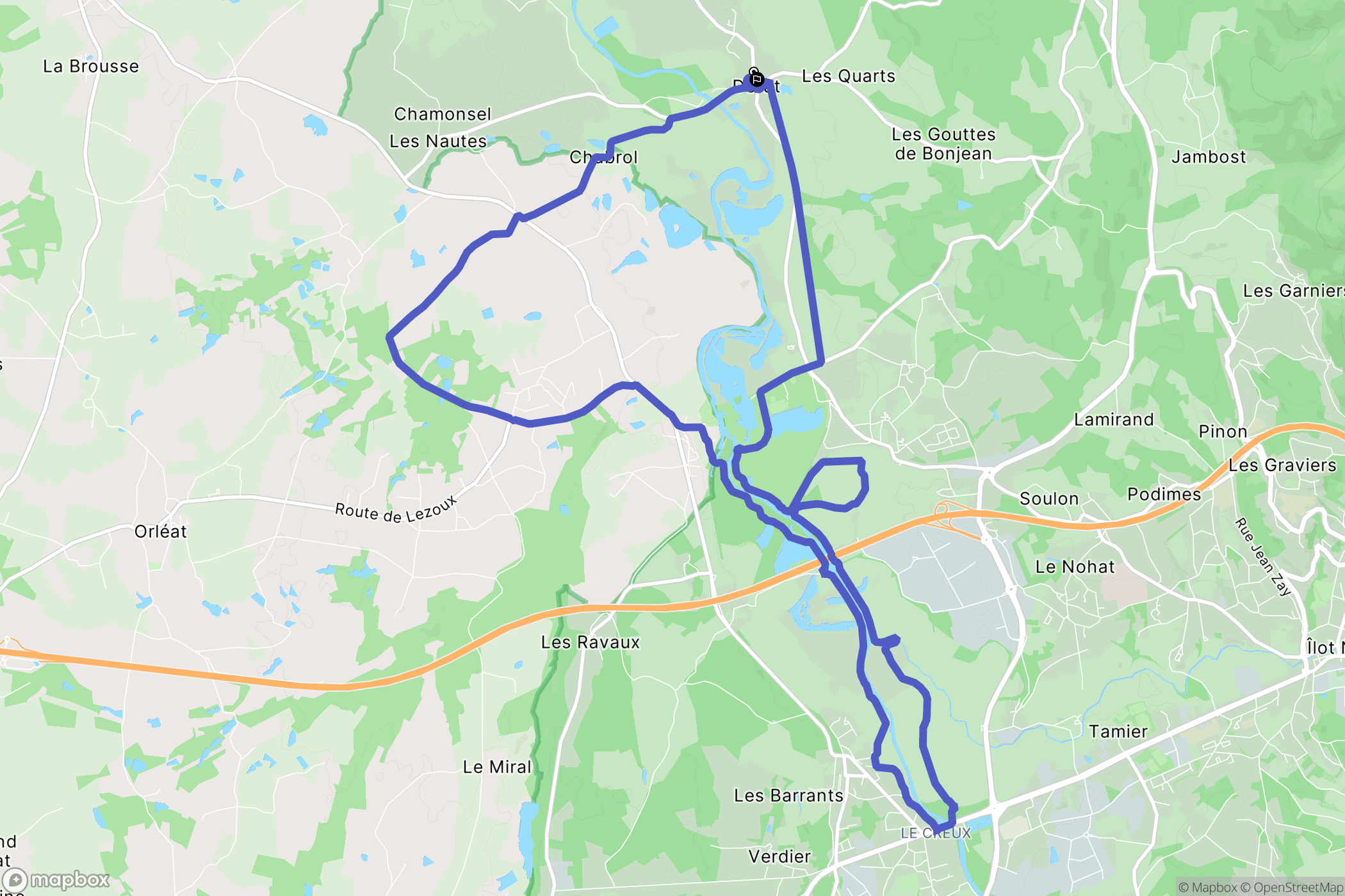 Dorat : carte du parcours de randonnée - France