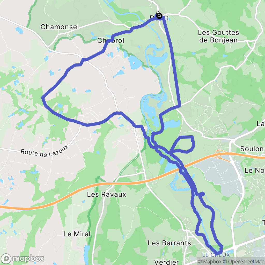 Dorat : carte du parcours de randonnée - France