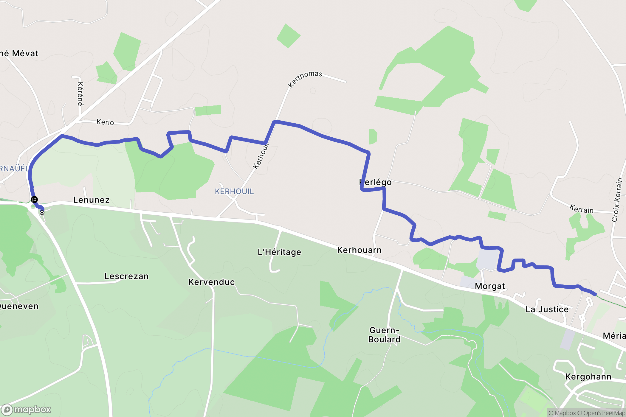 Sainte-Anne-d'Auray : carte du parcours de randonnée - France