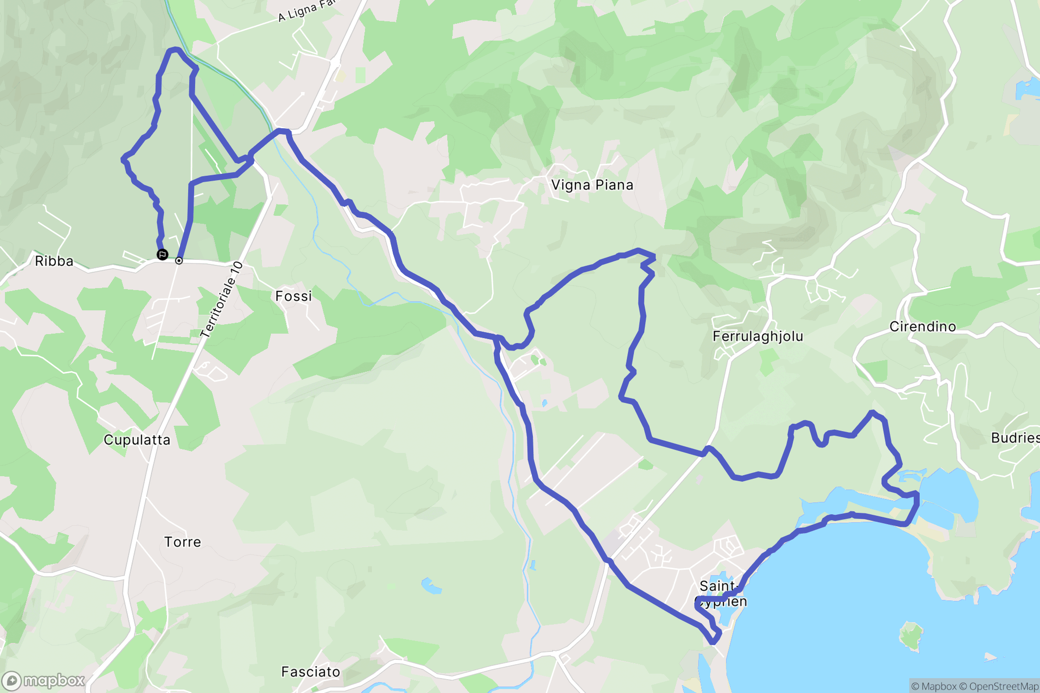 San-Gavino-Di-Carbini : carte du parcours de randonnée - France