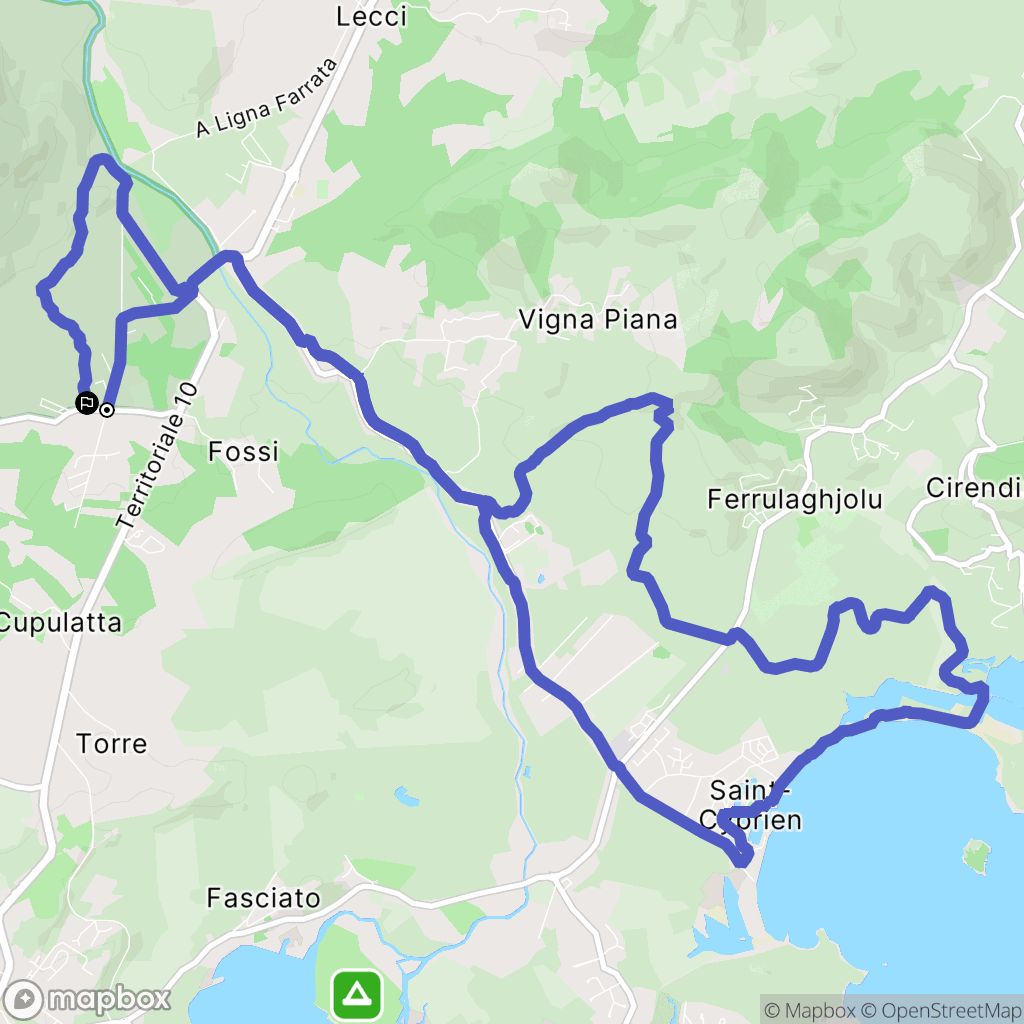 San-Gavino-Di-Carbini : carte du parcours de randonnée - France