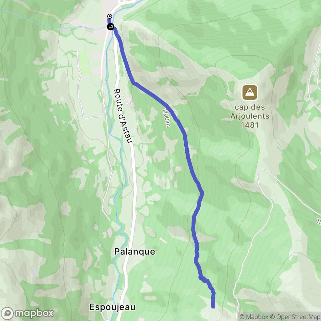 Oô : carte du parcours de randonnée - France