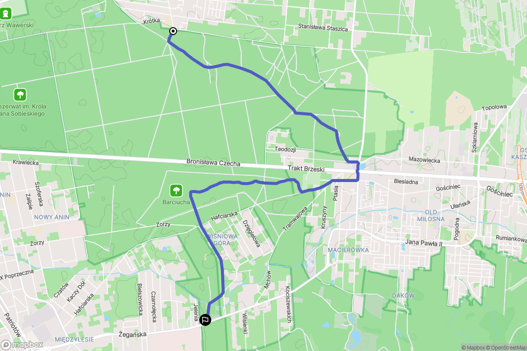 Warszawa: mapa trasy - Poland