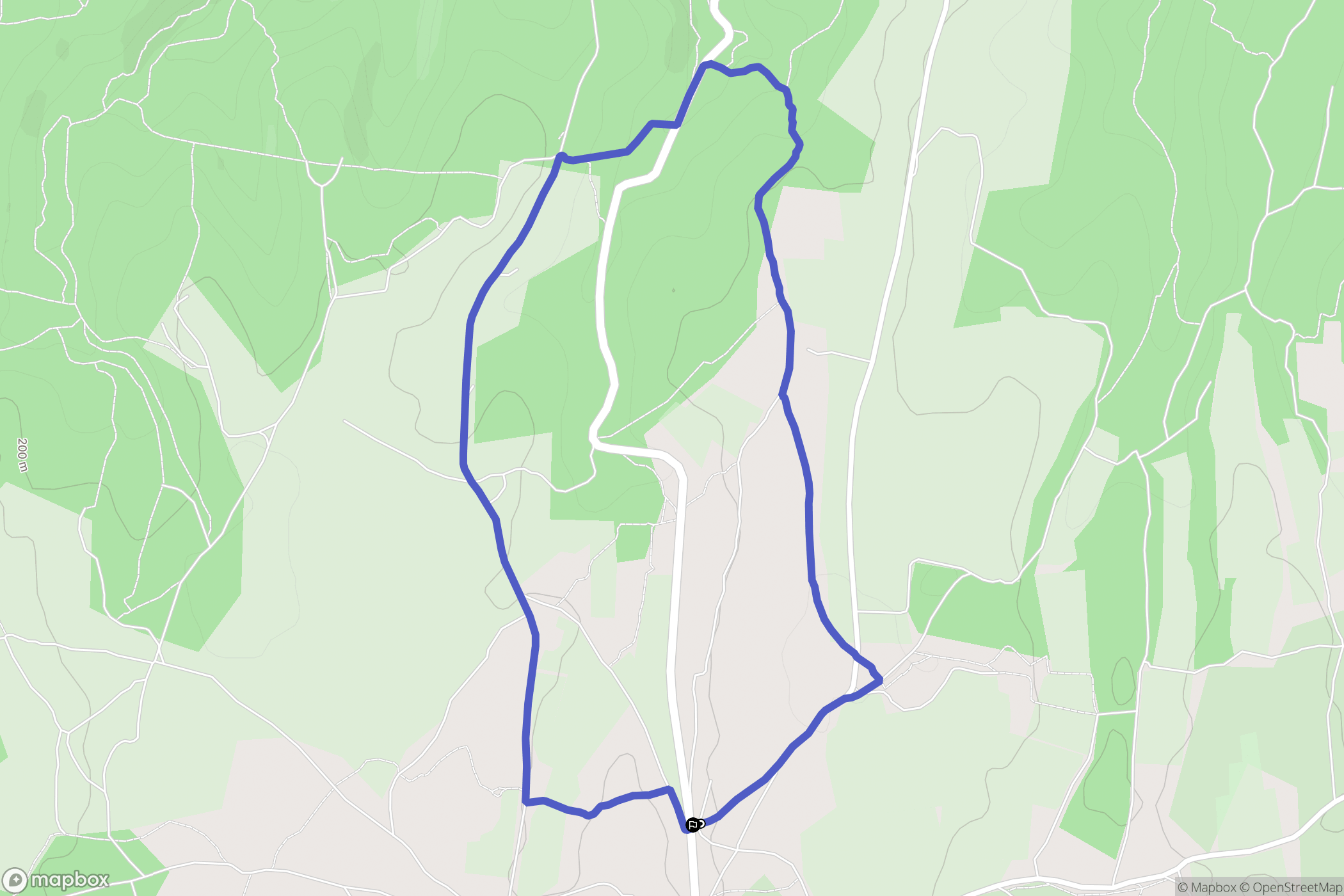 Cabrières : carte du parcours de randonnée - France