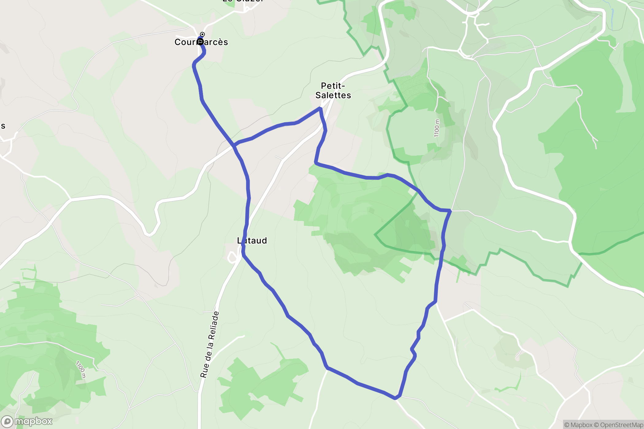 Saint-Martin-de-Fugères : carte du parcours de randonnée - France