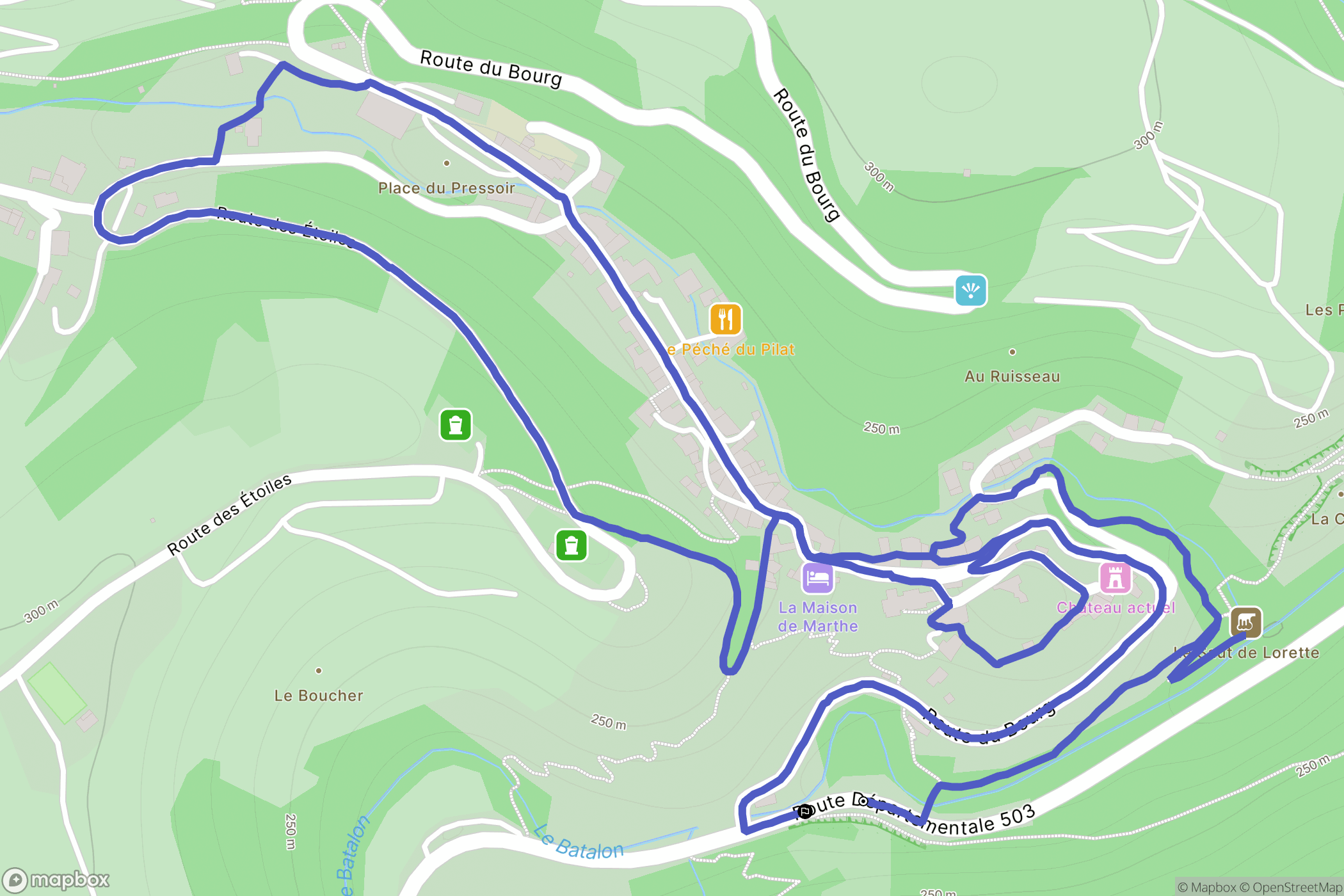 Malleval : carte du parcours de randonnée - France