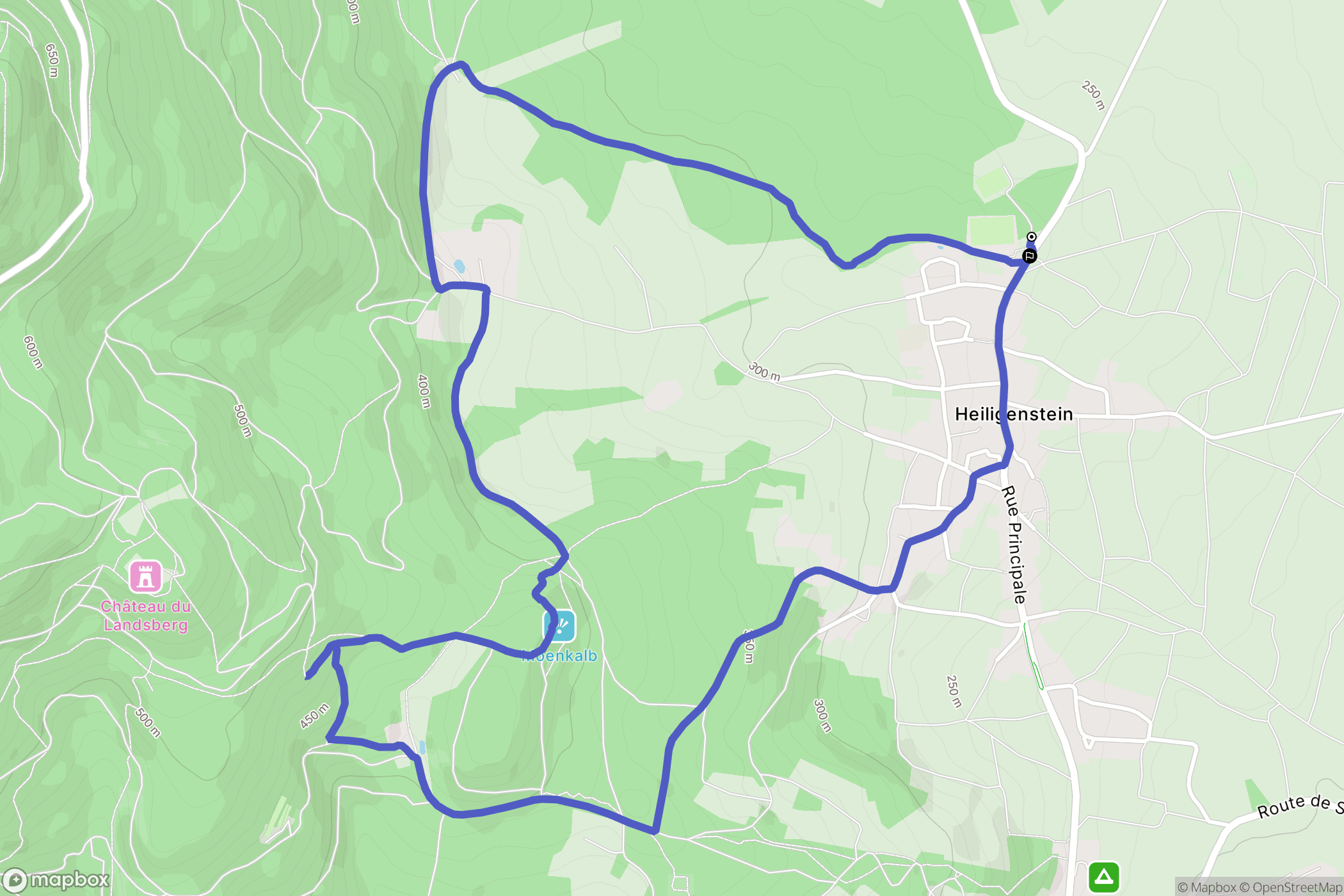 Heiligenstein : carte du parcours de randonnée - France
