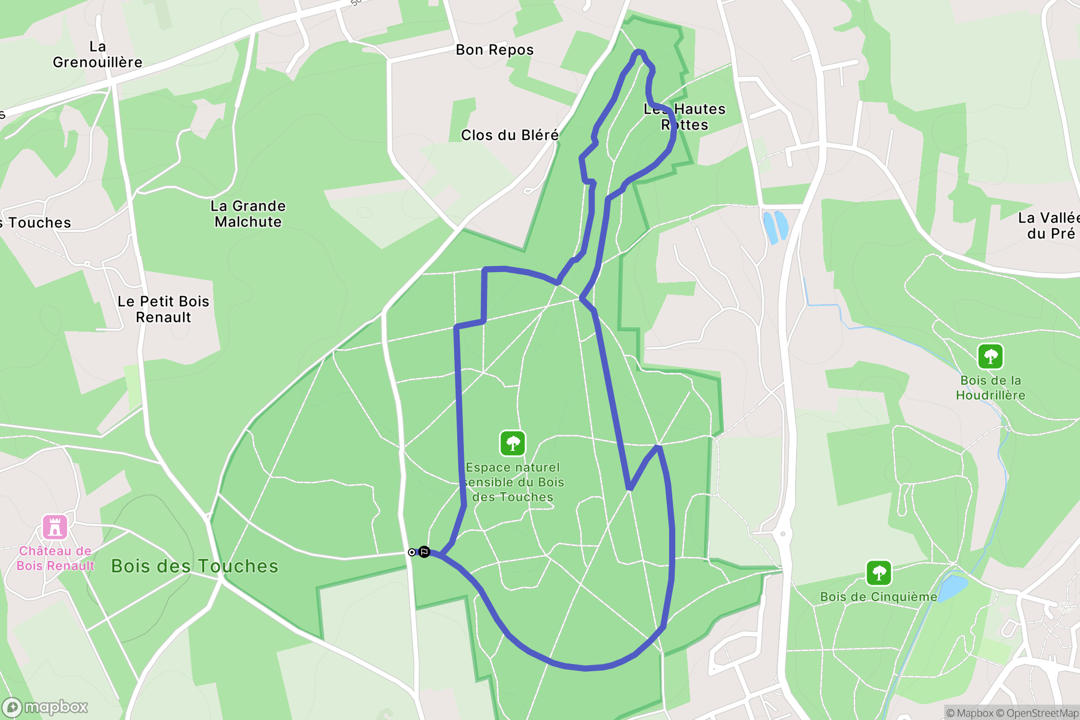 Ballan-Miré : carte du parcours de randonnée - France