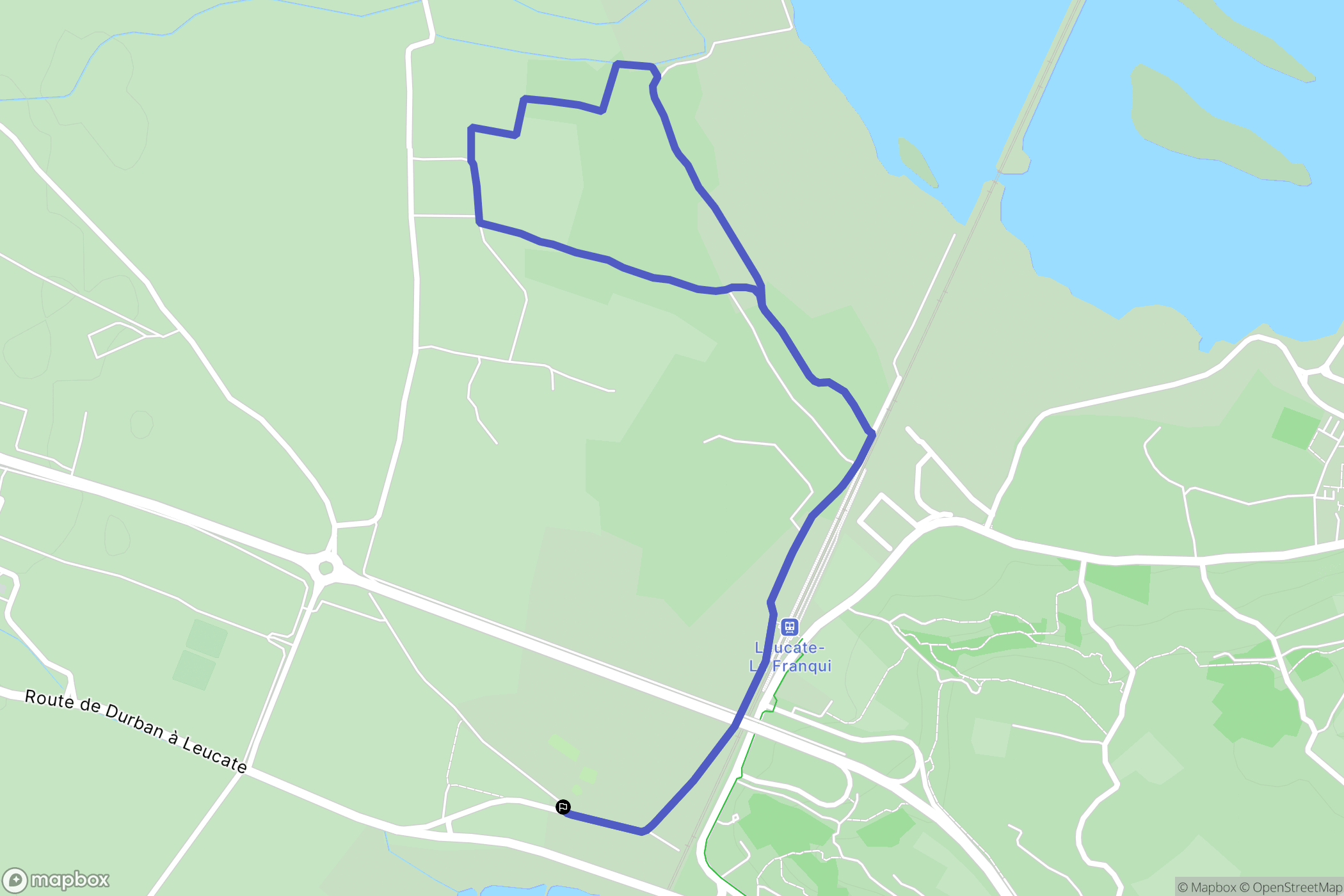 Leucate : carte du parcours de randonnée - France