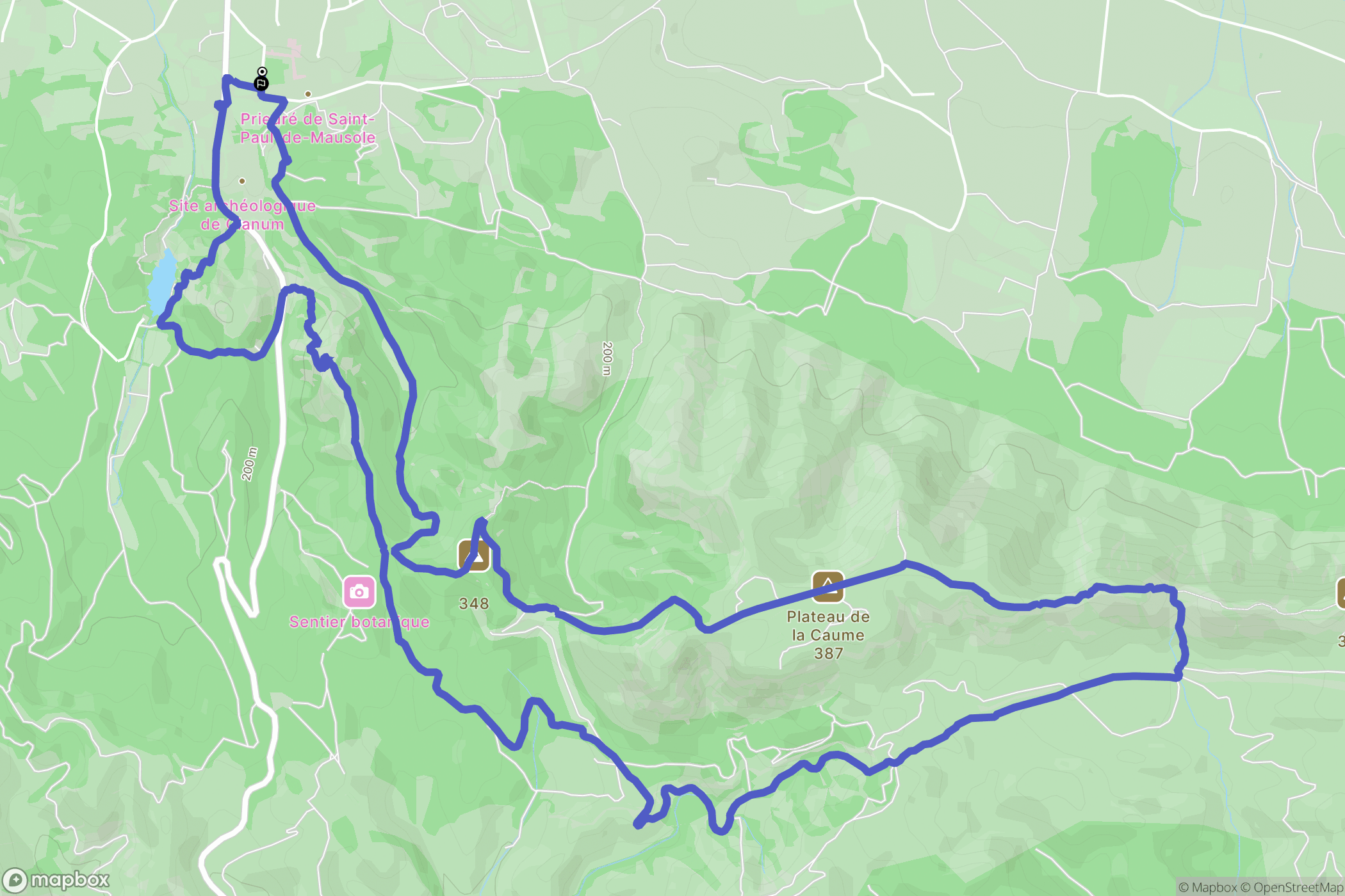 Saint-Rémy-de-Provence : carte du parcours de randonnée - France