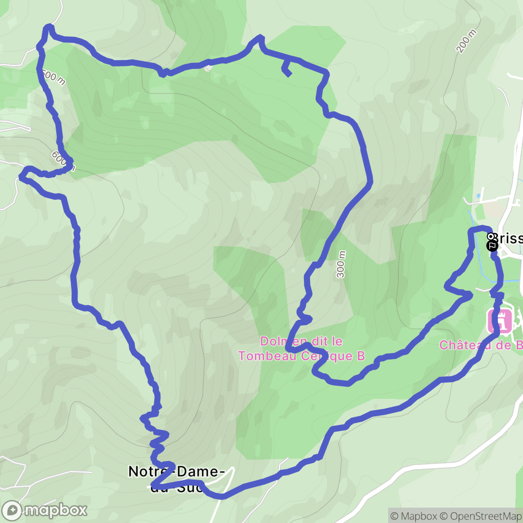 Brissac : carte du parcours de randonnée - France