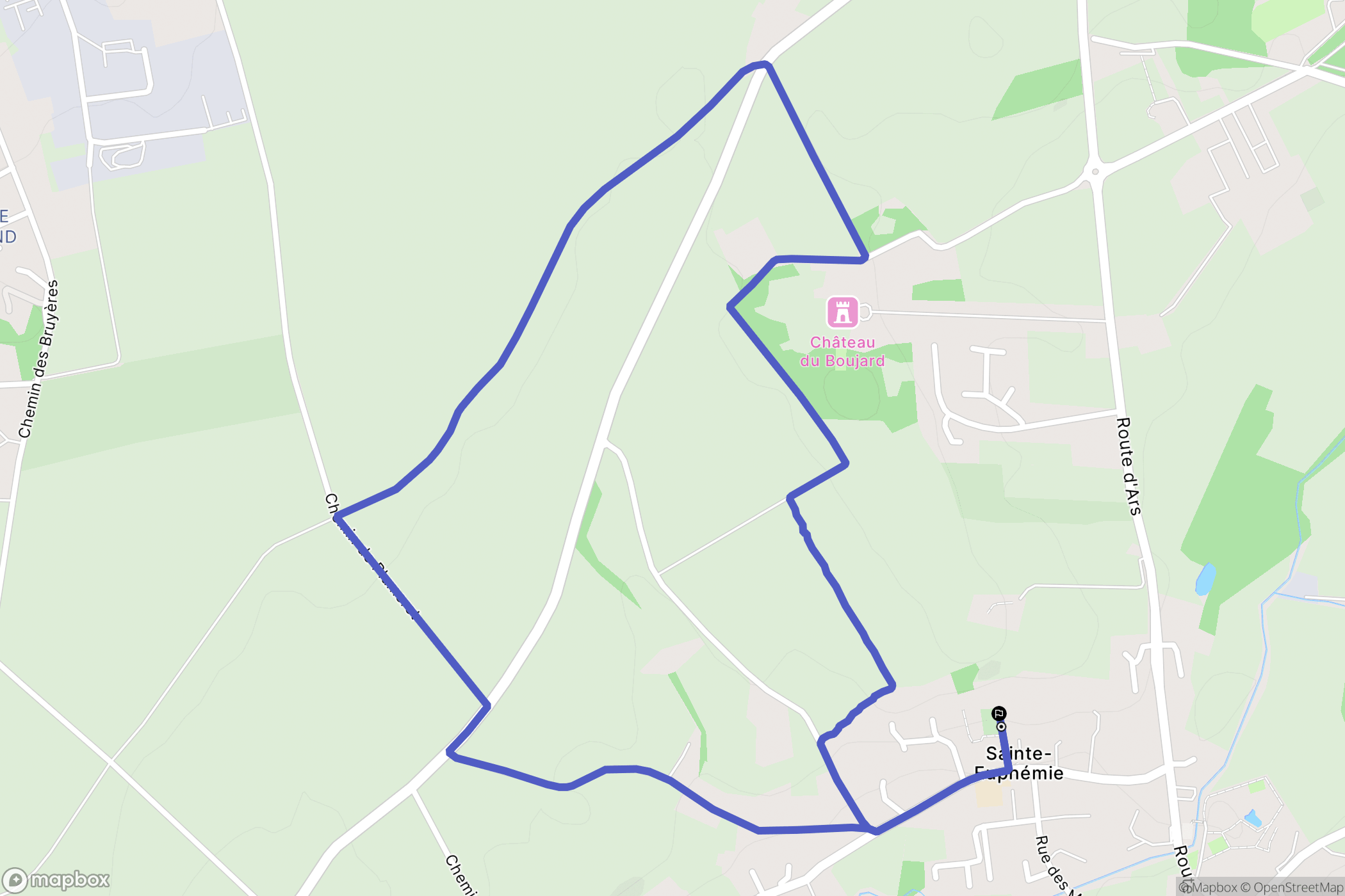 Sainte-Euphémie : carte du parcours de randonnée - France