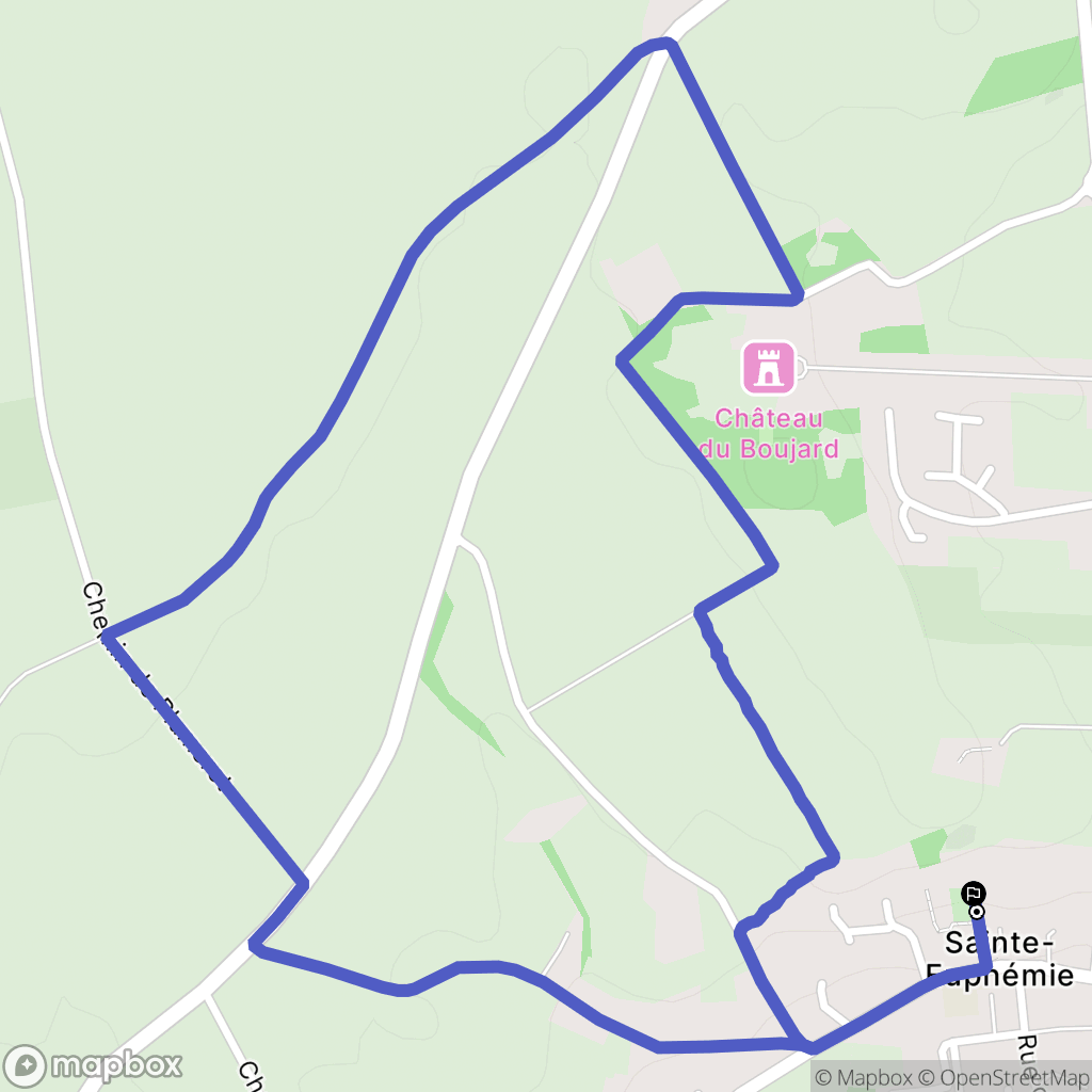 Sainte-Euphémie : carte du parcours de randonnée - France