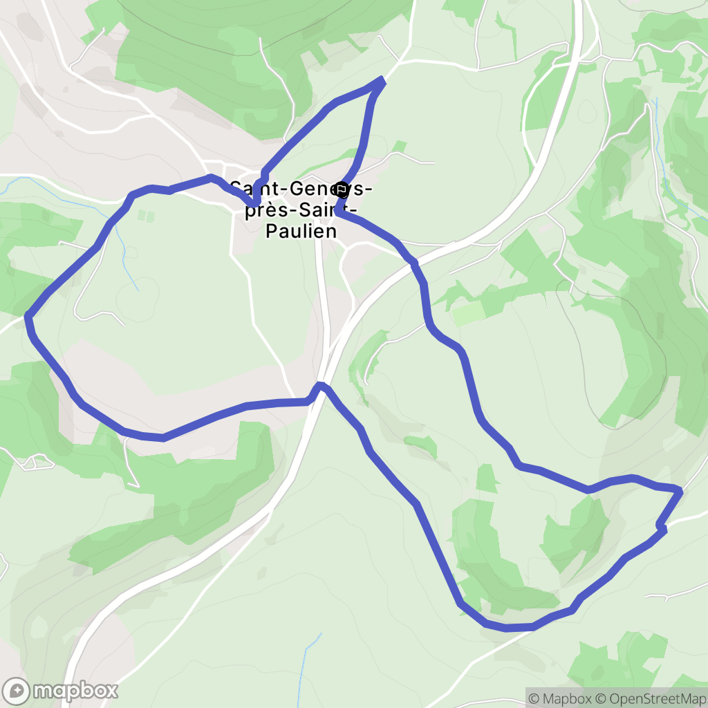 Saint-Geneys-prés-Saint-Paulien : carte du parcours de randonnée - France