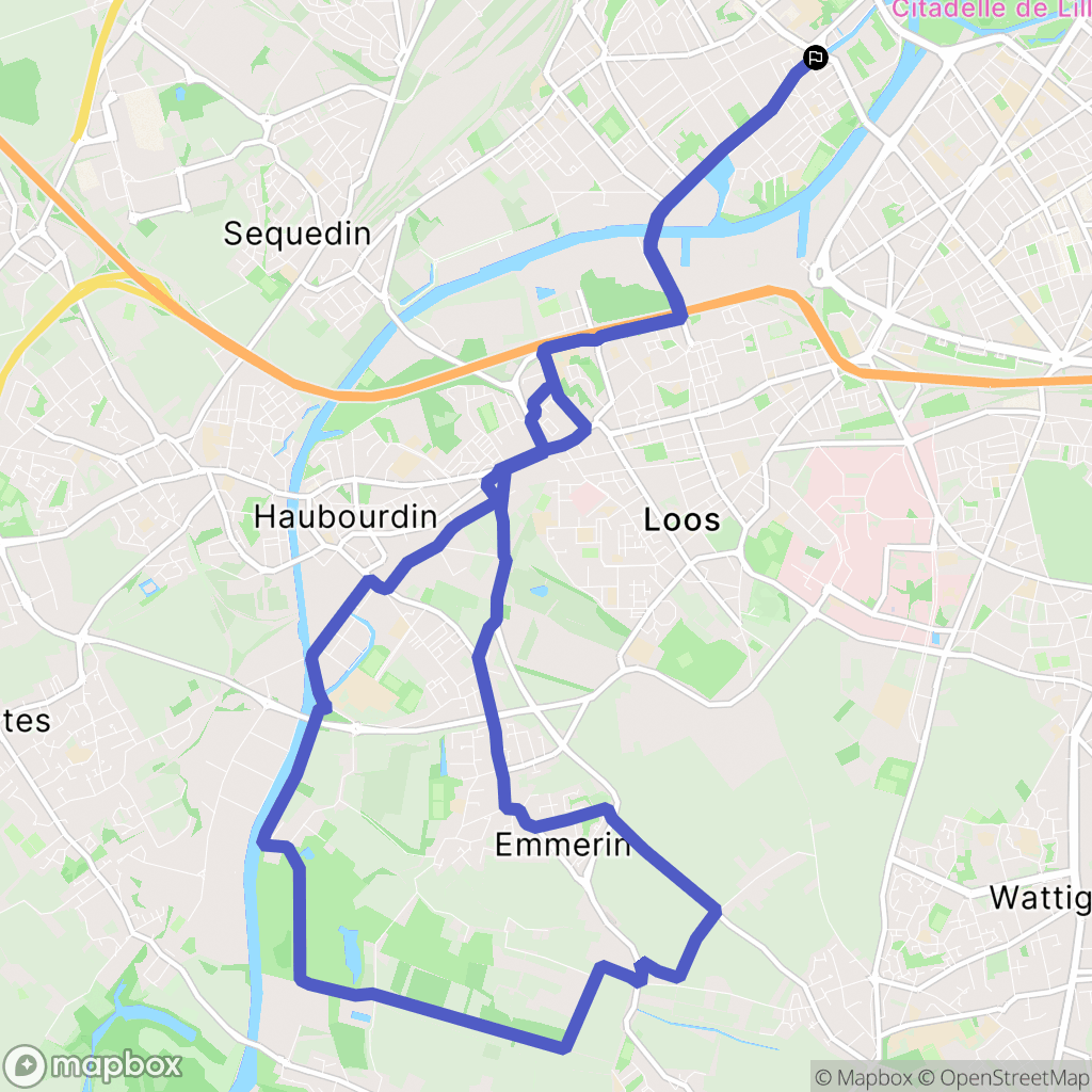 Lambersart : carte du parcours de randonnée - France