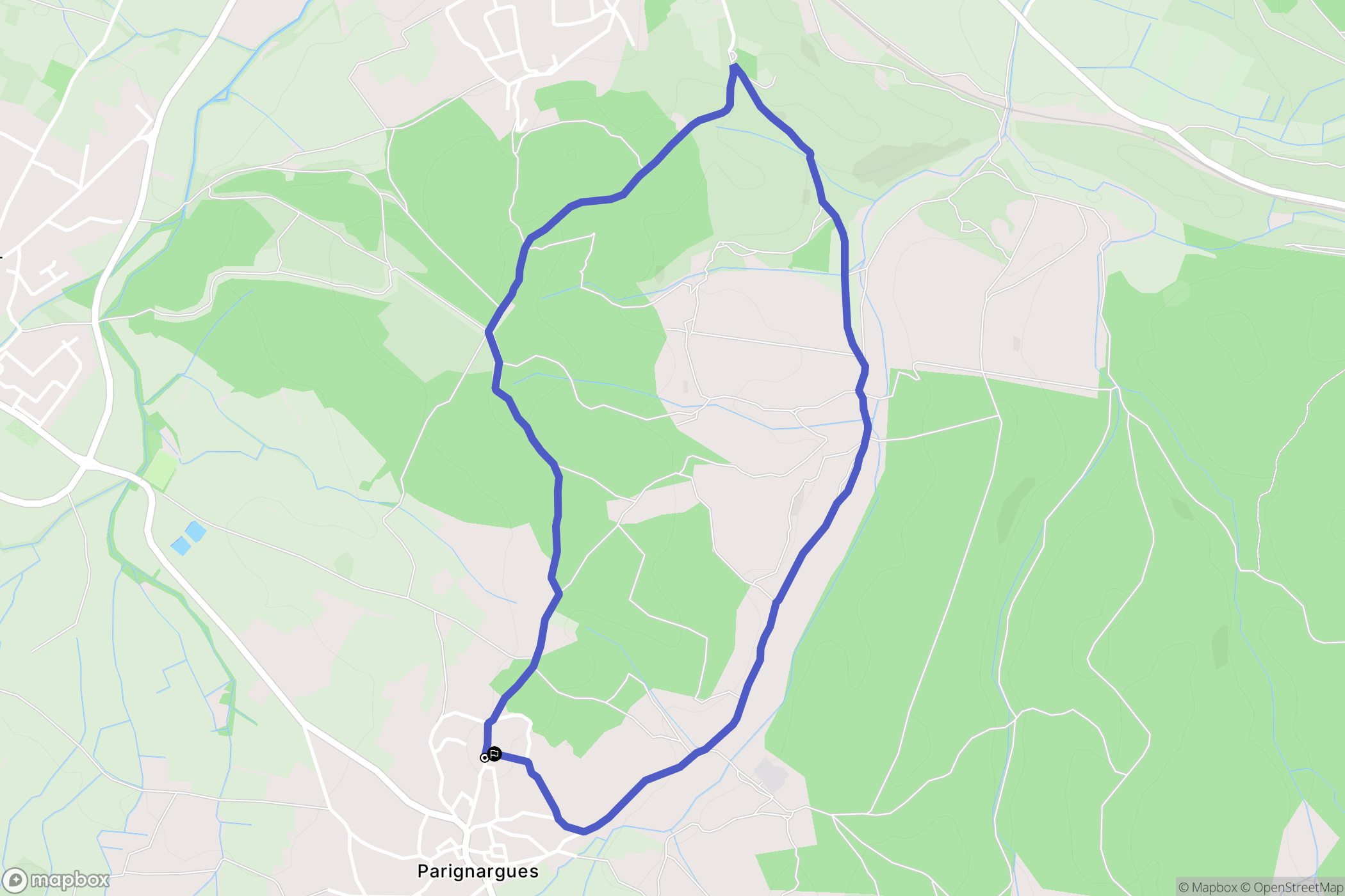 Parignargues : carte du parcours de randonnée - France