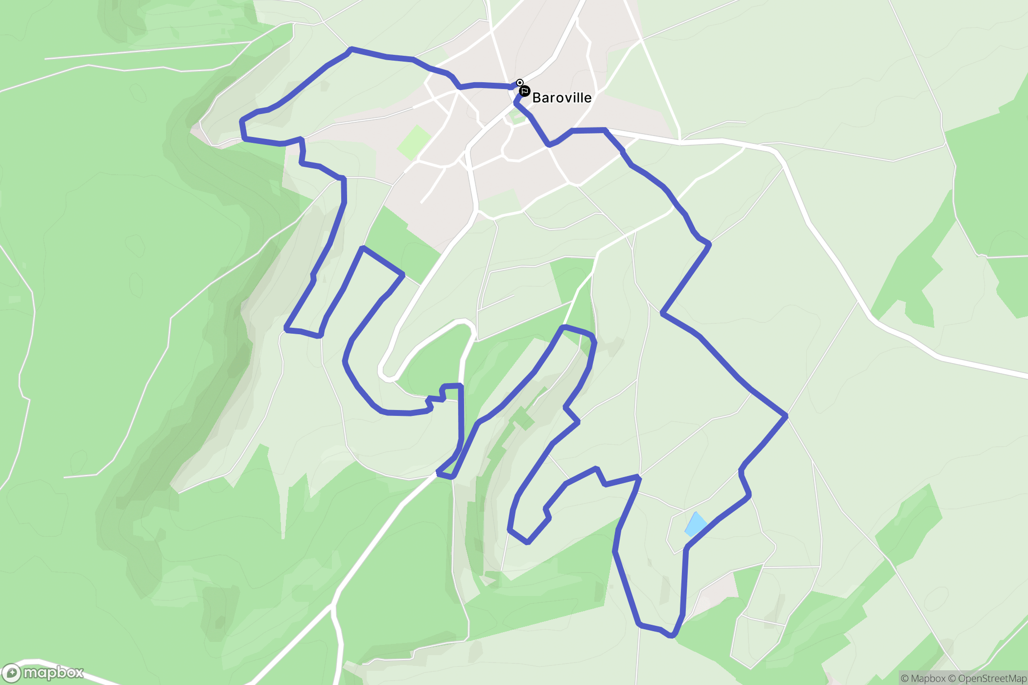Baroville : carte du parcours de randonnée - France