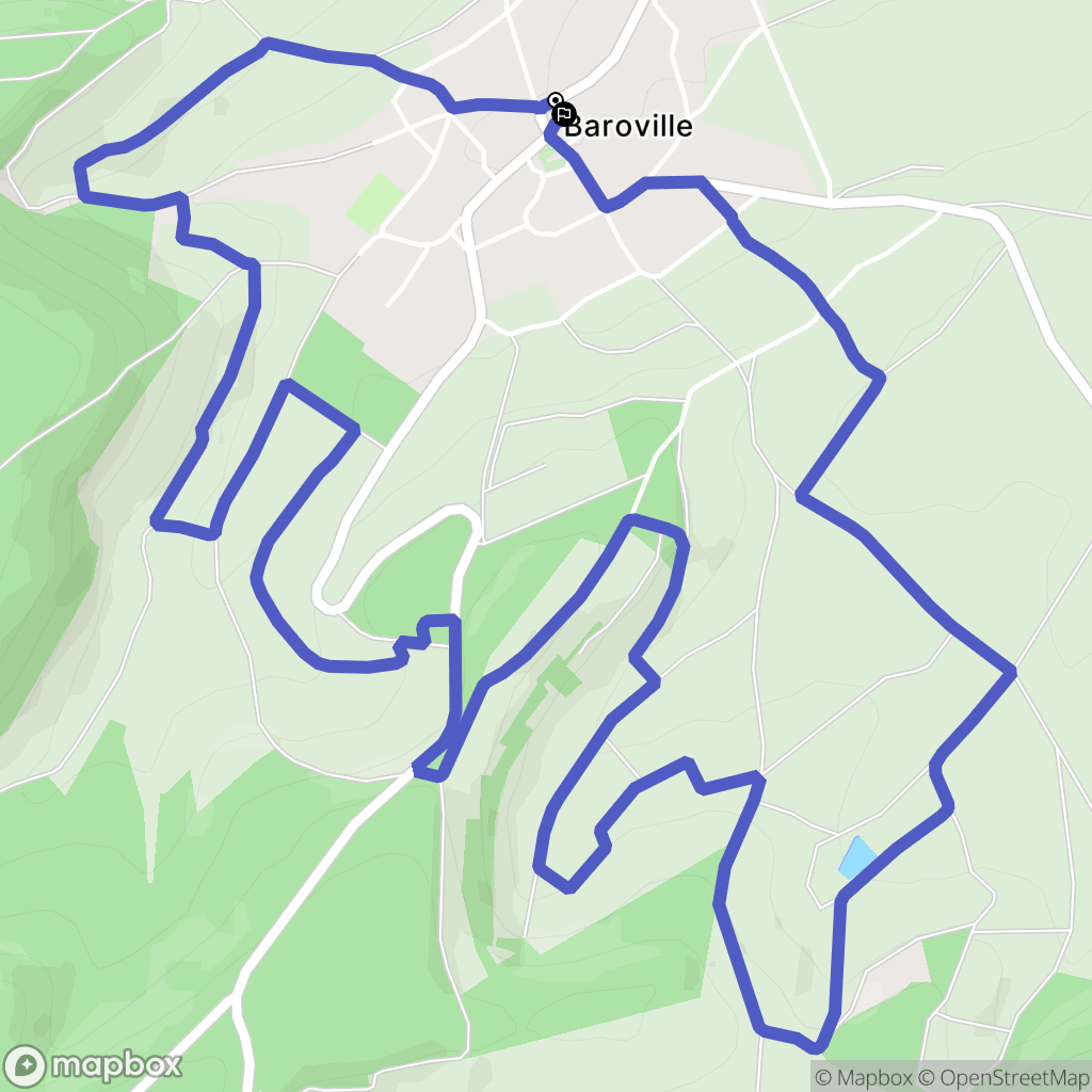 Baroville : carte du parcours de randonnée - France