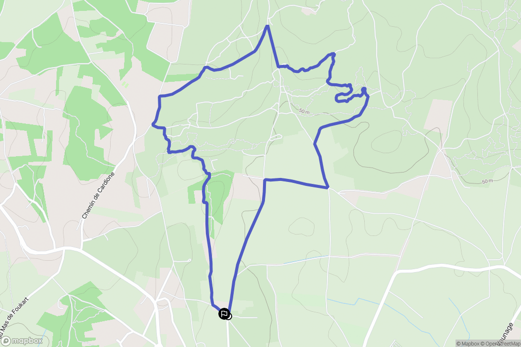 Aigues-Vives : carte du parcours de randonnée - France