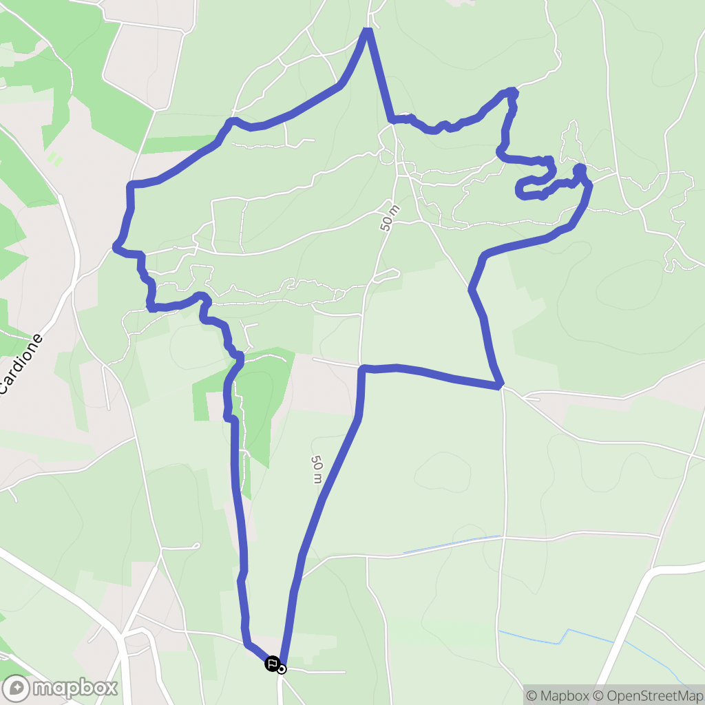 Aigues-Vives : carte du parcours de randonnée - France
