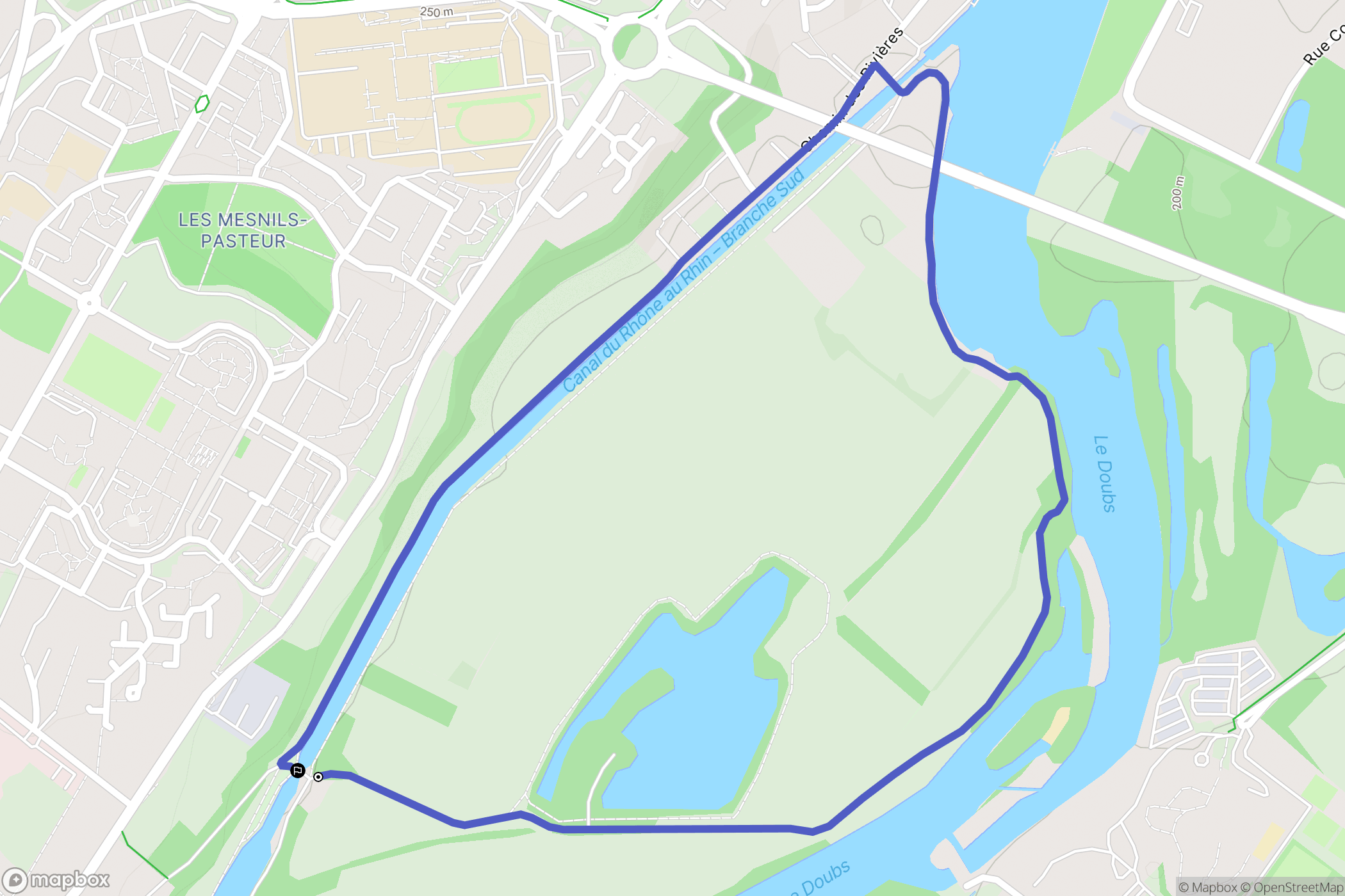 Dole : carte du parcours de randonnée - France