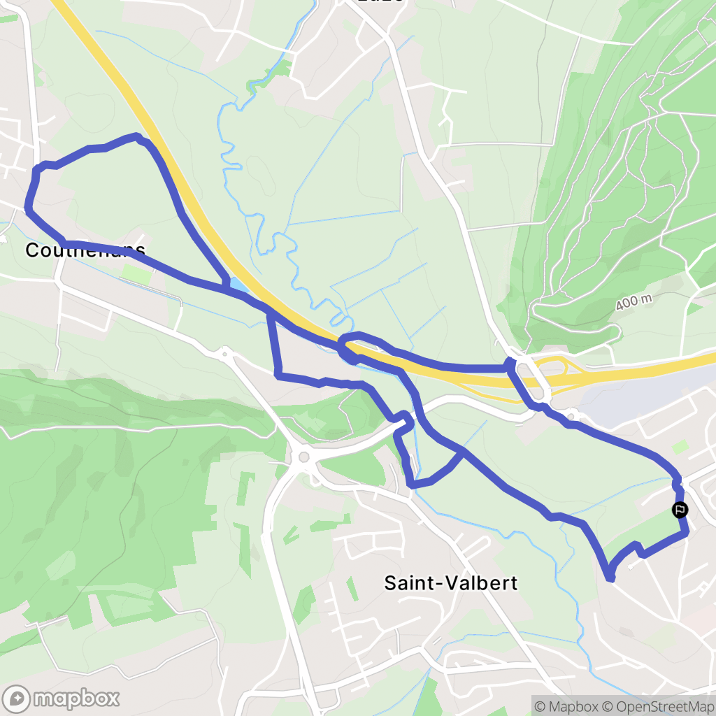Héricourt : carte du parcours de randonnée - France