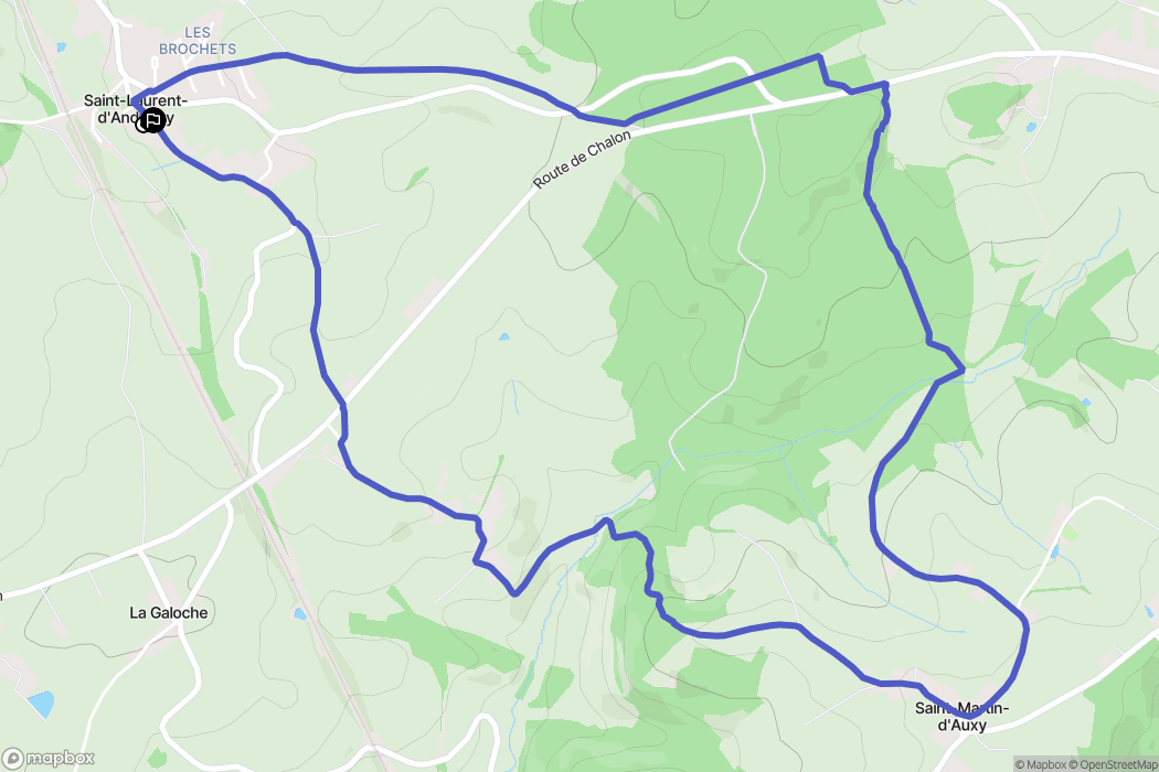Saint-Laurent-d'Andenay : carte du parcours de randonnée - France