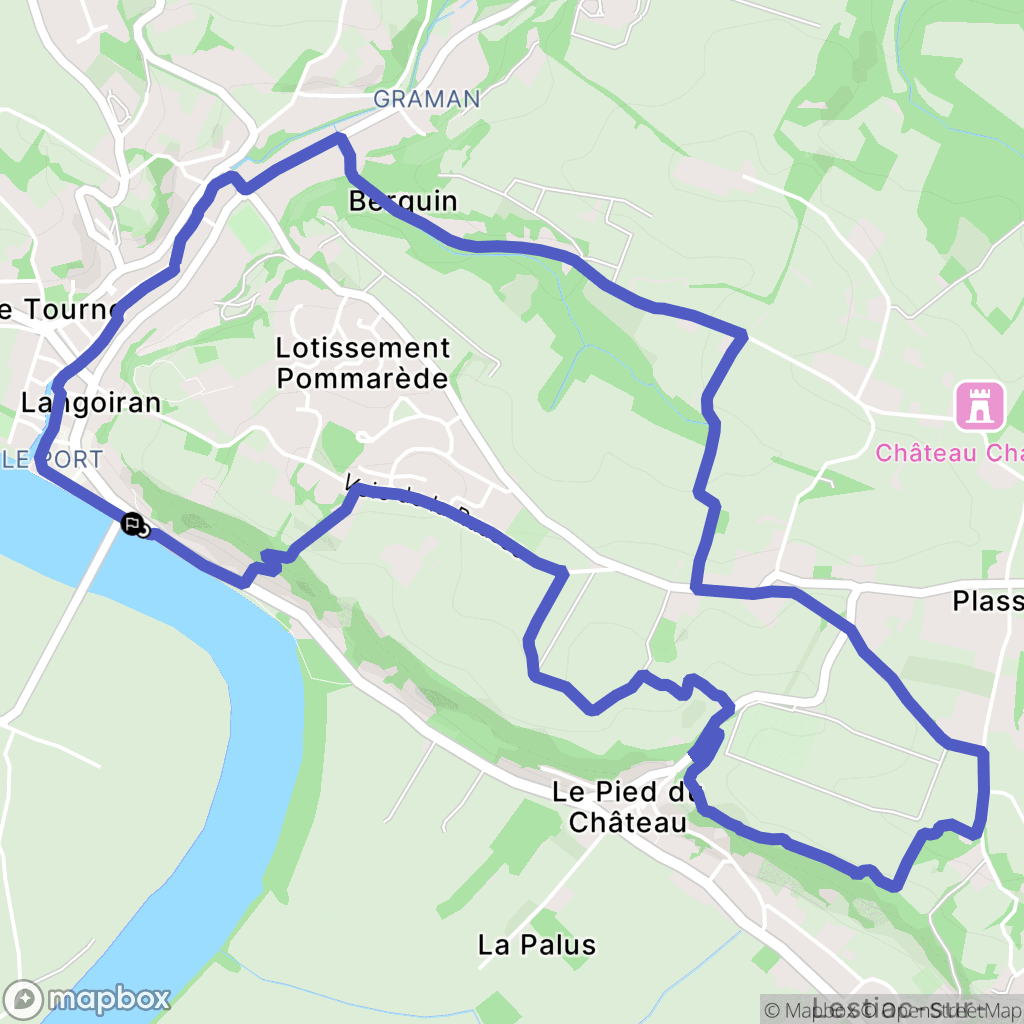 Langoiran : carte du parcours de randonnée - France
