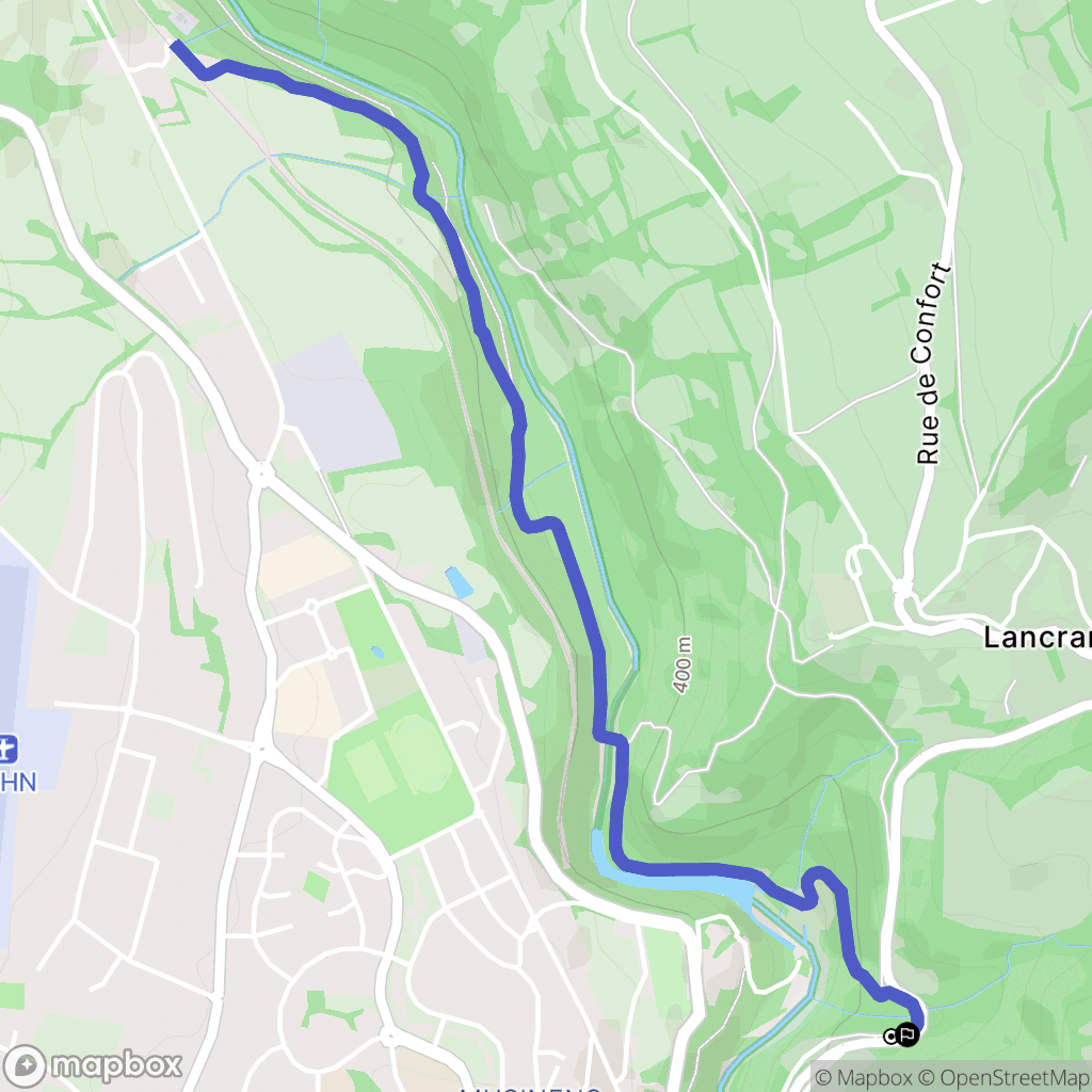 Valserhône : carte du parcours de randonnée - France