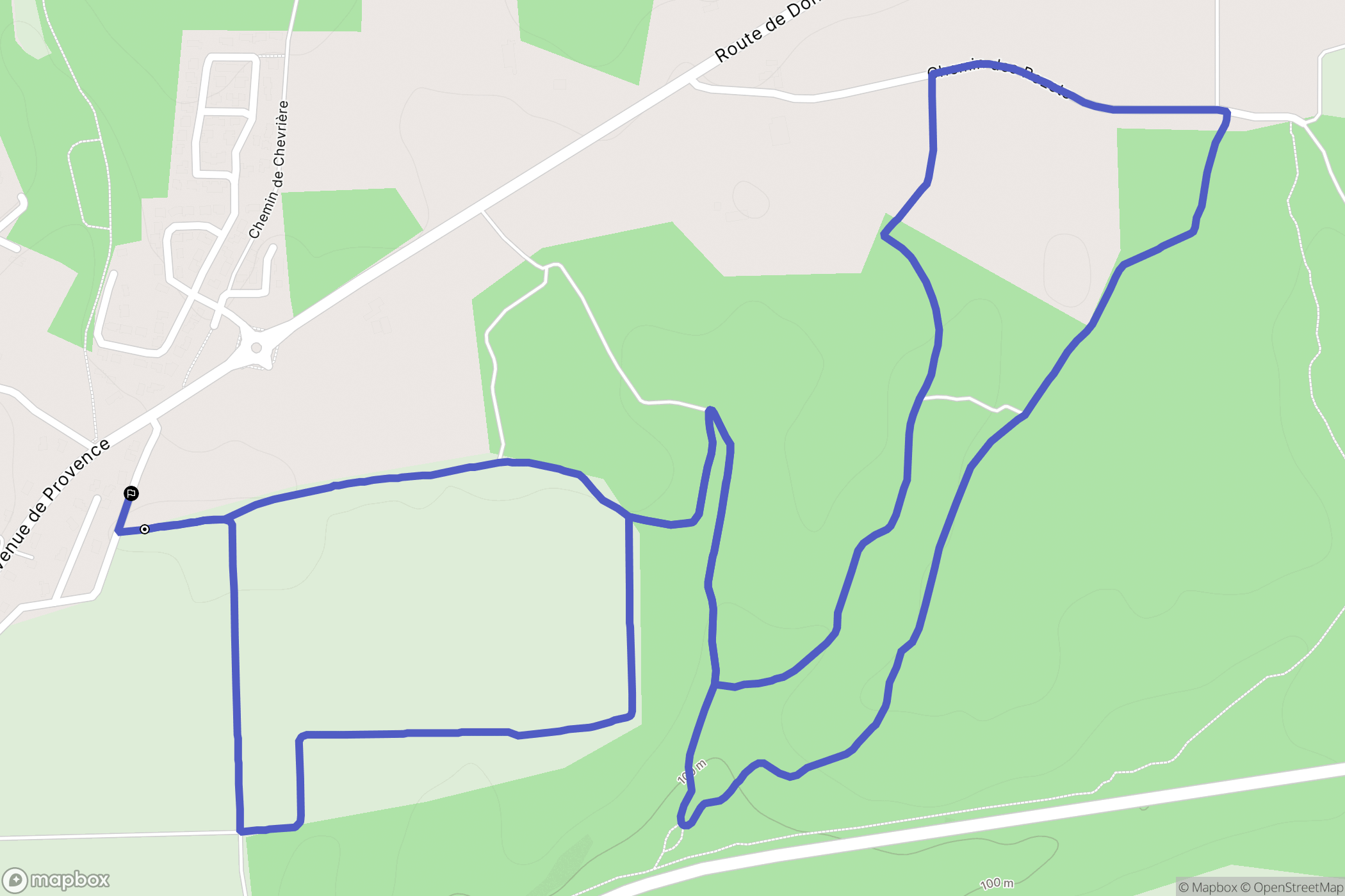 Donzère : carte du parcours de randonnée - France