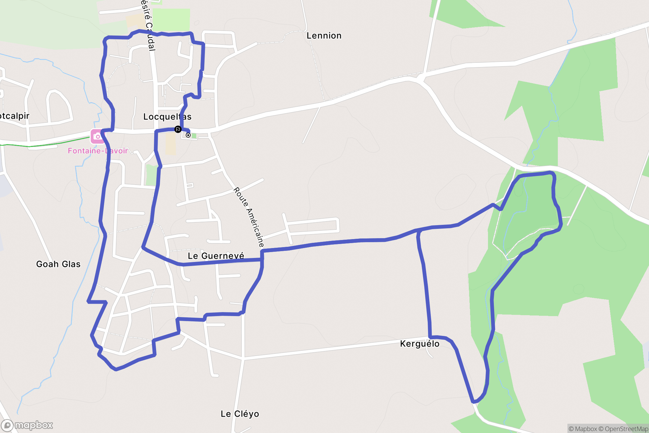 Locqueltas : carte du parcours de randonnée - France