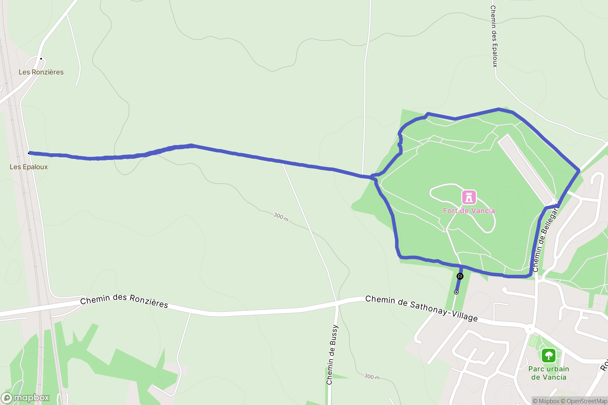 Rillieux-la-Pape : carte du parcours de randonnée - France