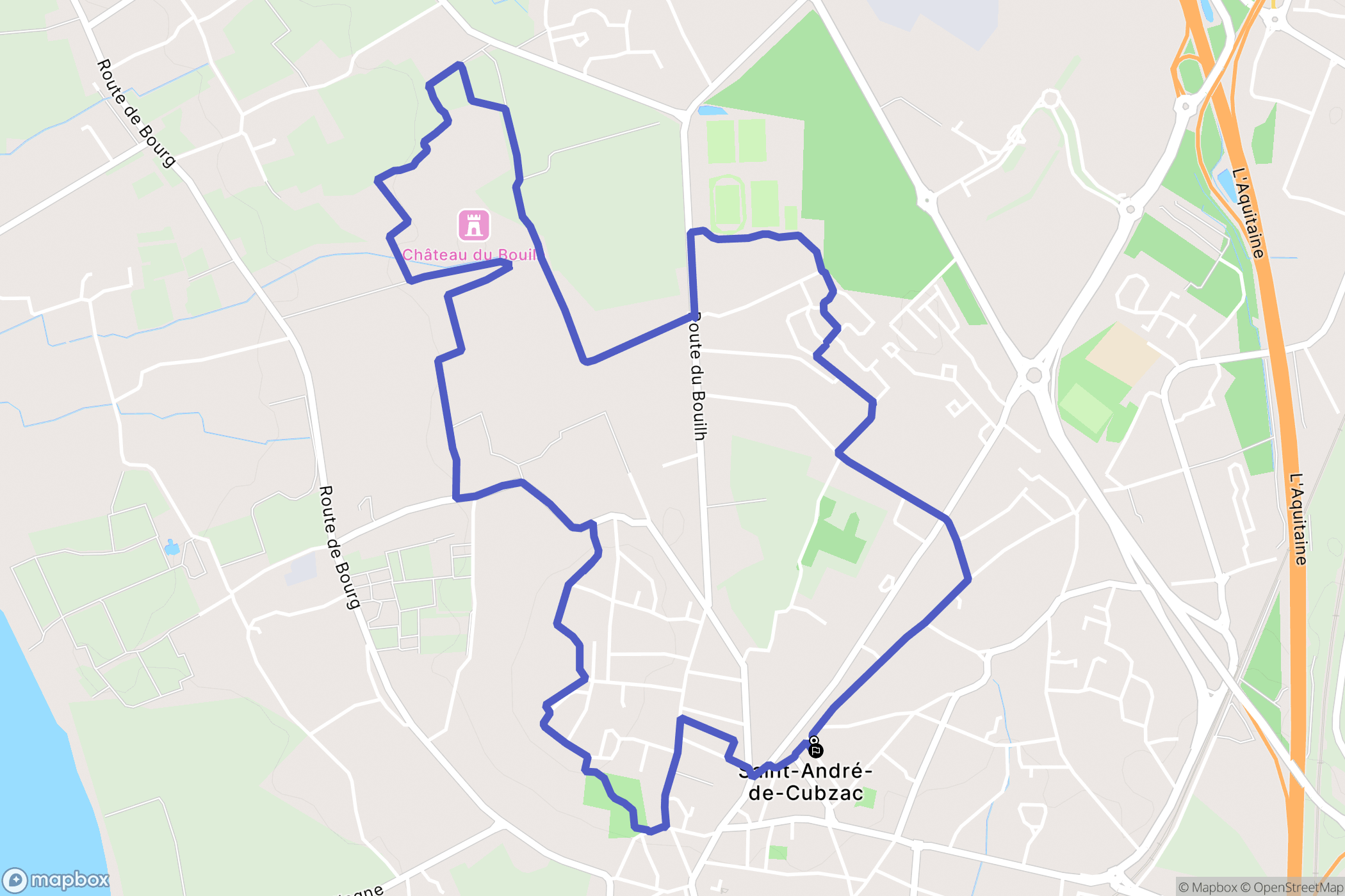 Saint-André-de-Cubzac : carte du parcours de randonnée - France