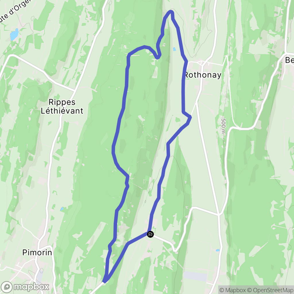 Rothonay : carte du parcours de randonnée - France