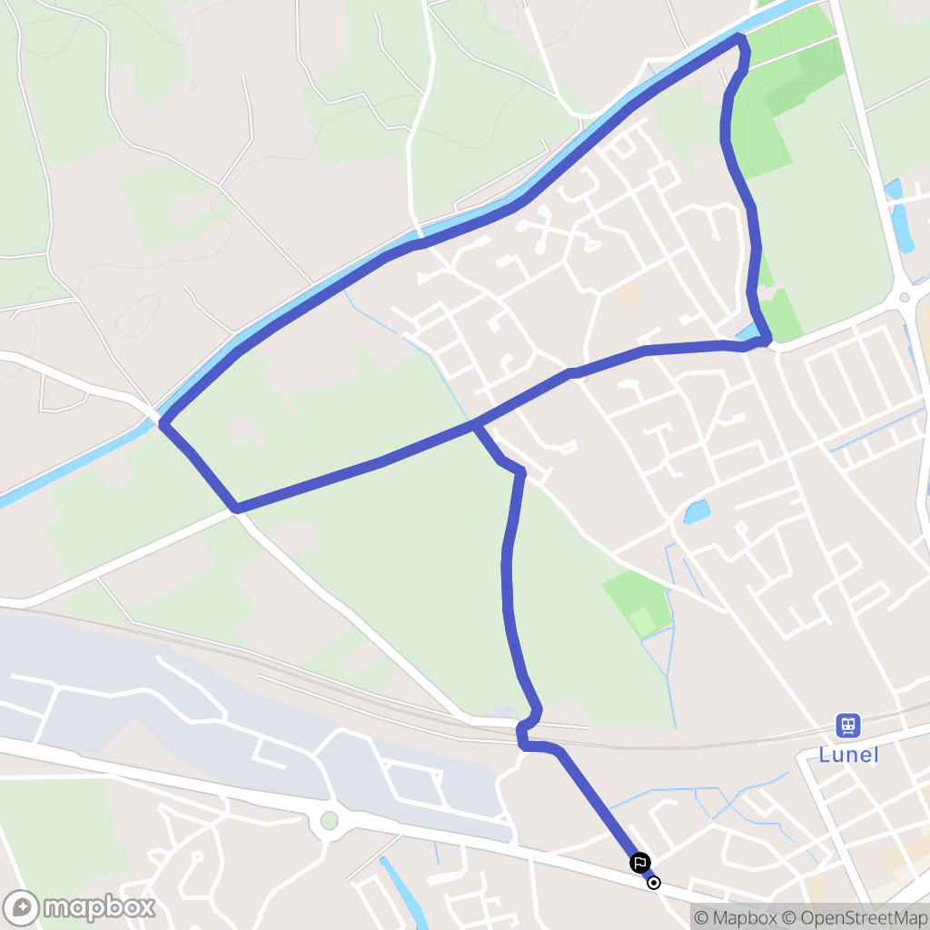 Lunel : carte du parcours de randonnée - France