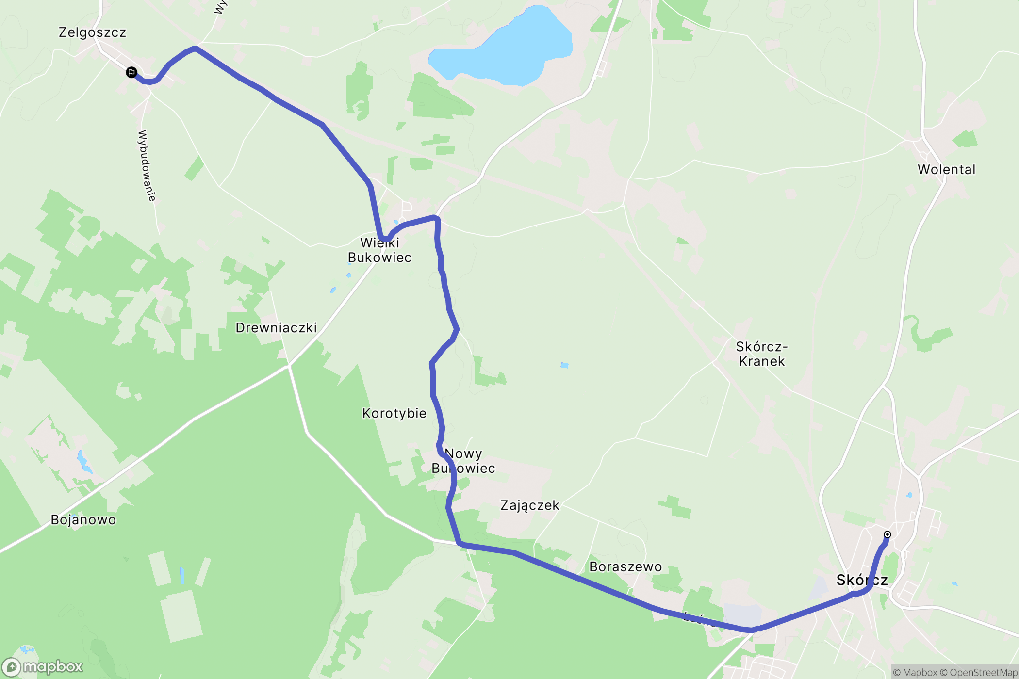 Skórcz: mapa trasy - Poland