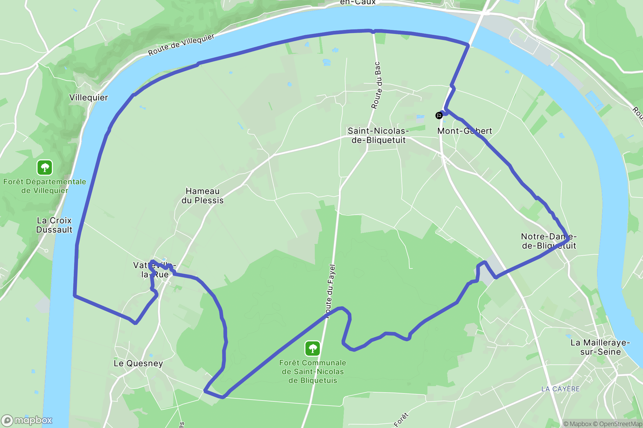 Arelaune-en-Seine : carte du parcours de randonnée - France