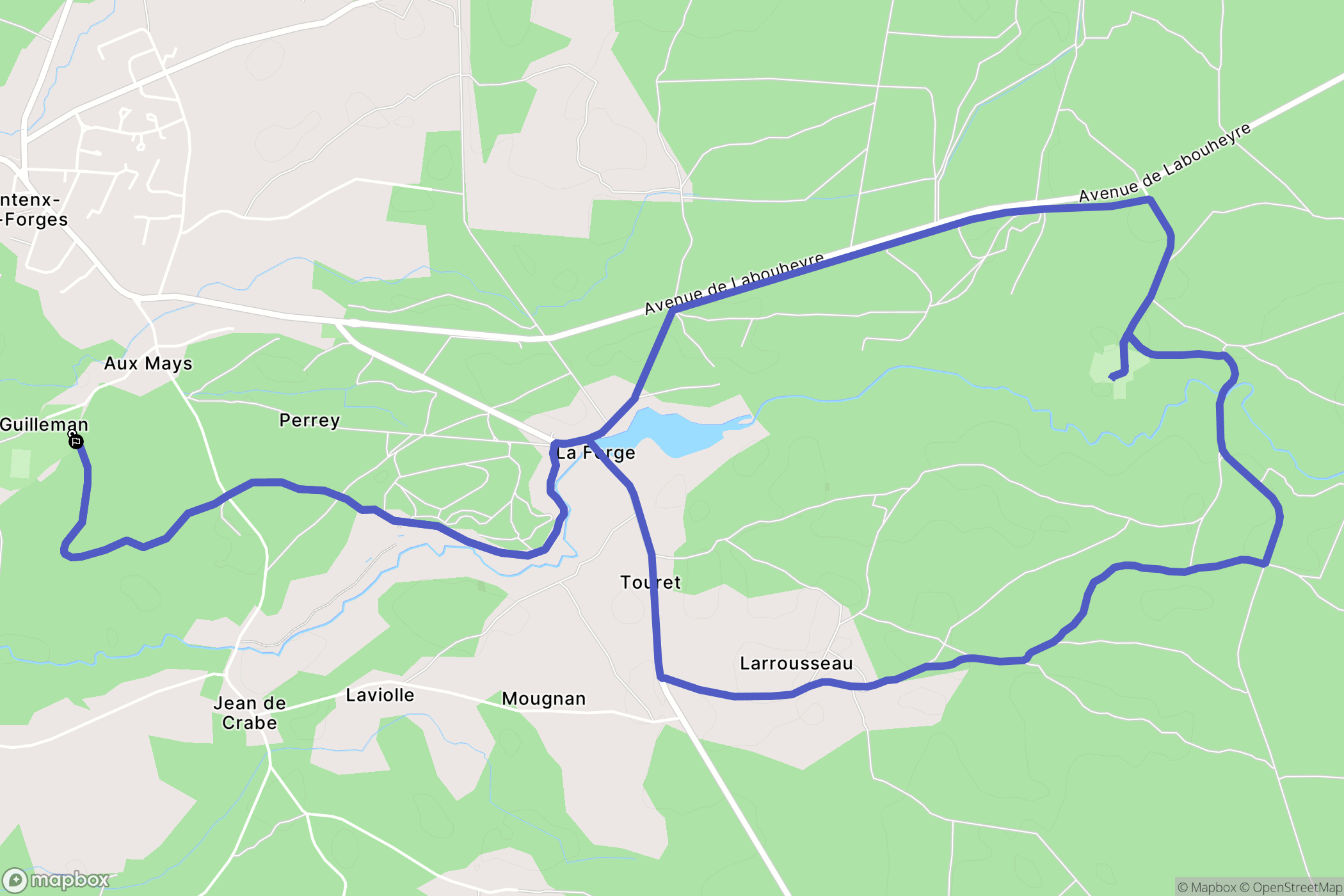 Pontenx-les-Forges : carte du parcours de randonnée - France