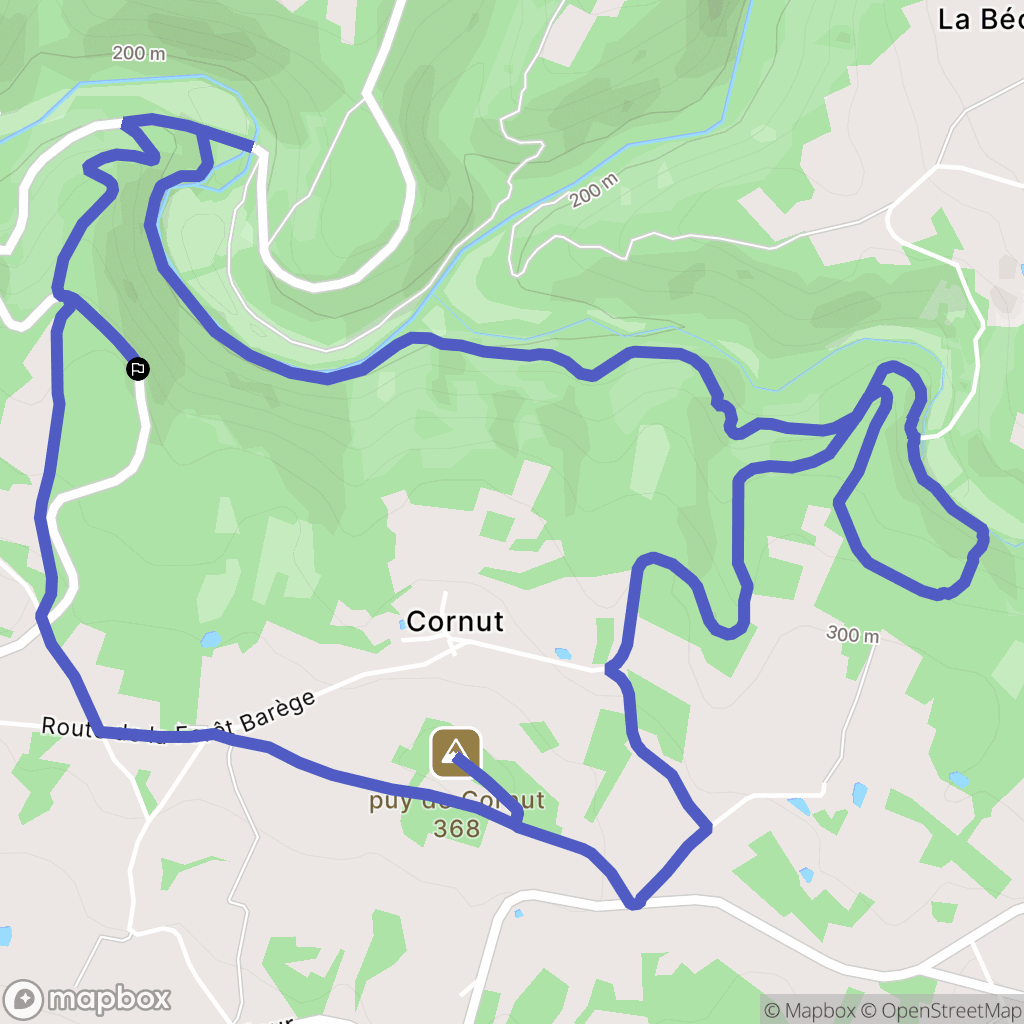Génis : carte du parcours de randonnée - France