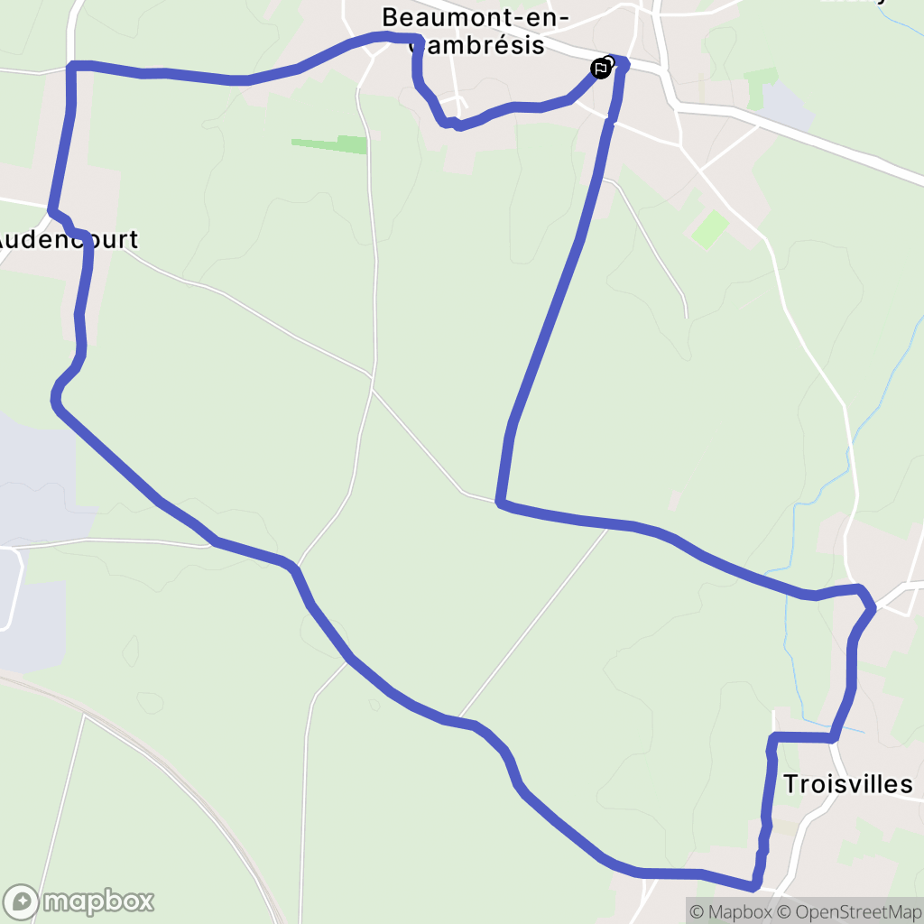 Inchy : carte du parcours de randonnée - France