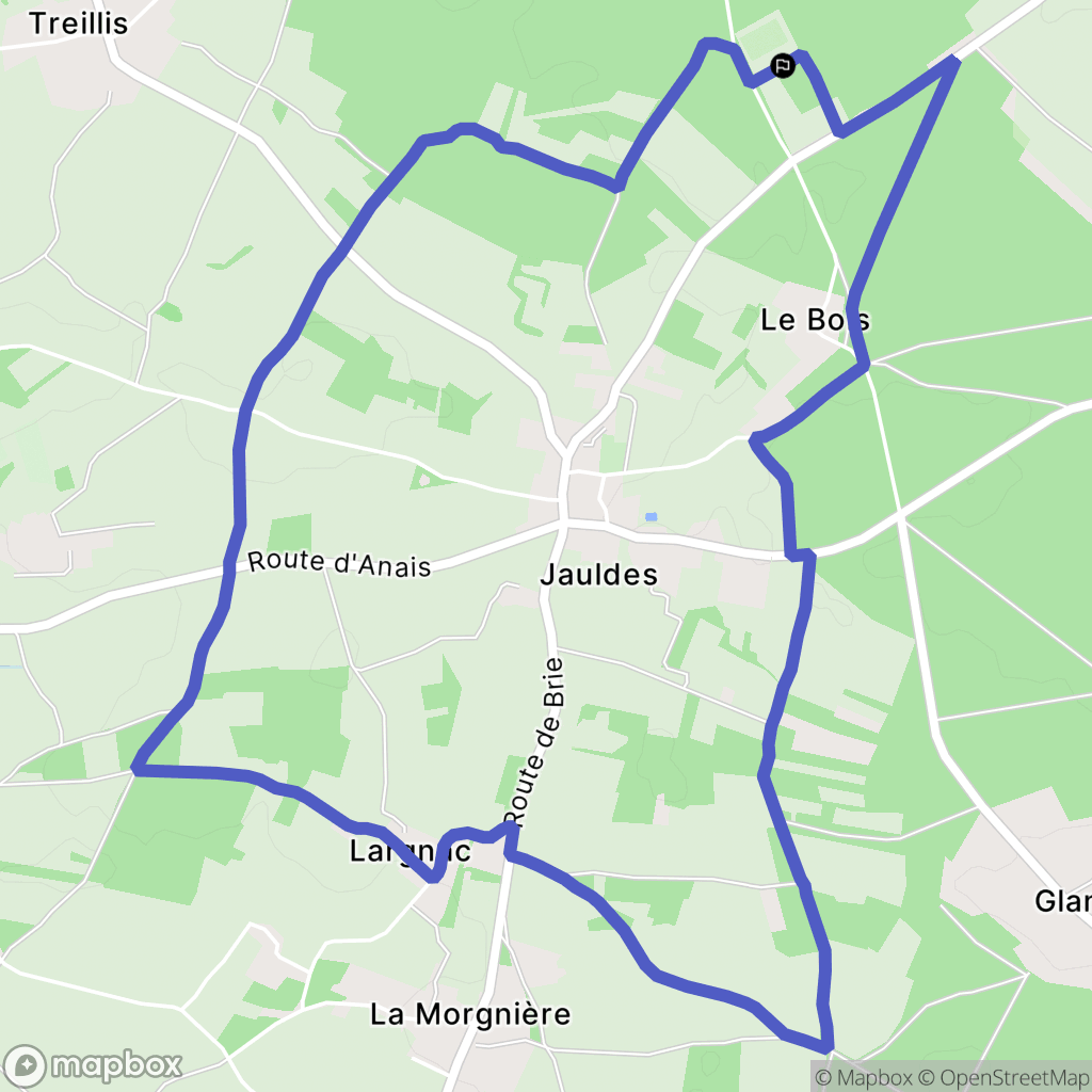 Jauldes : carte du parcours de randonnée - France