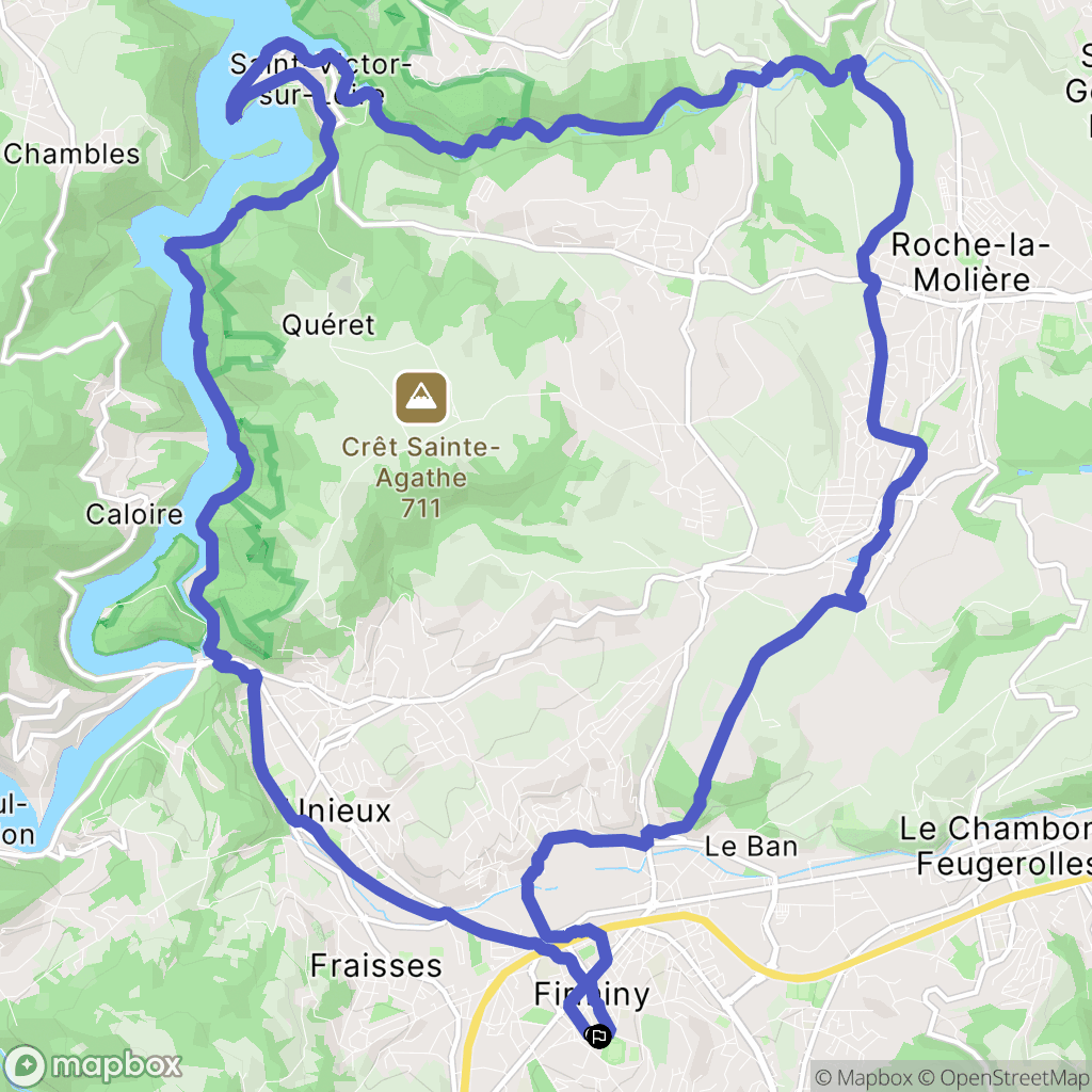 Firminy : carte du parcours de randonnée - France