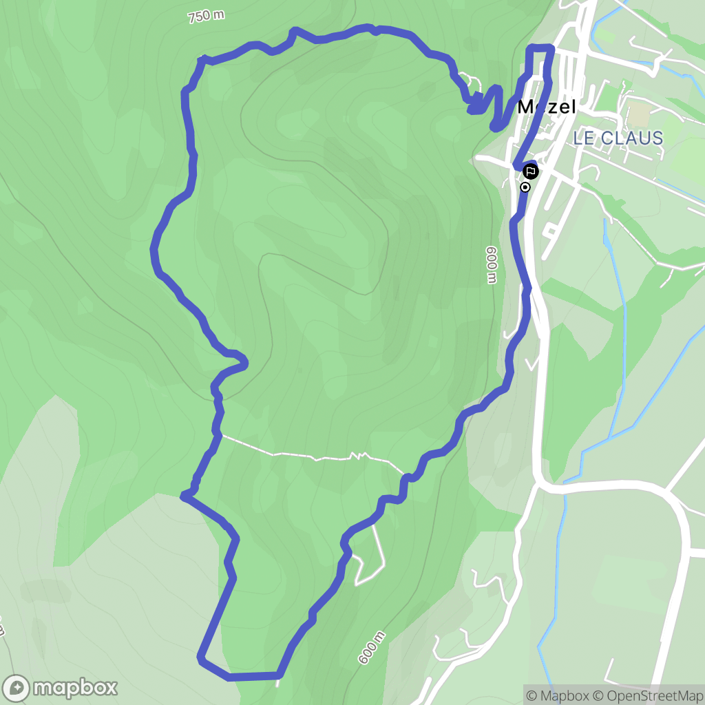 Mezel : carte du parcours de randonnée - France