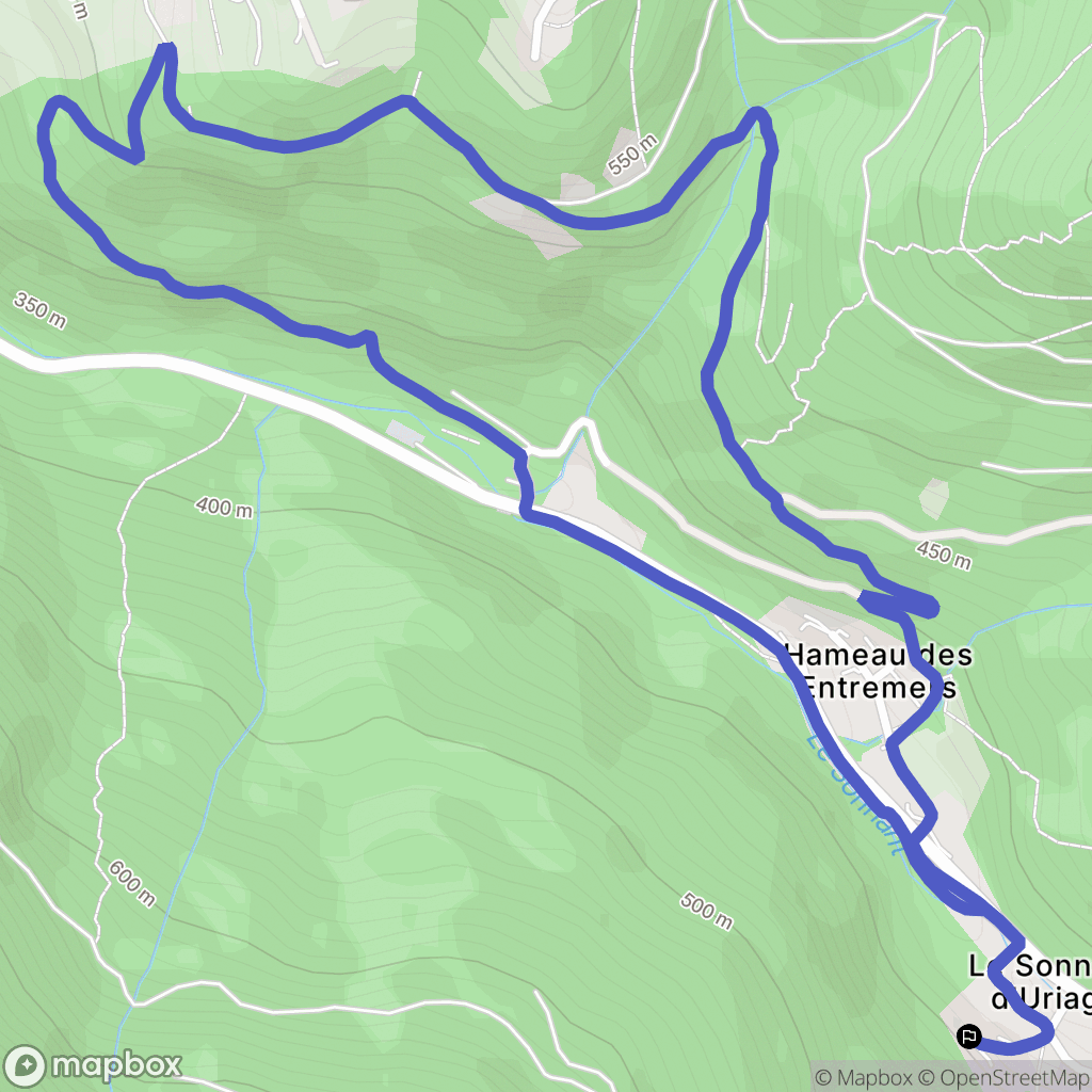 Saint-Martin-d'Uriage : carte du parcours de randonnée - France