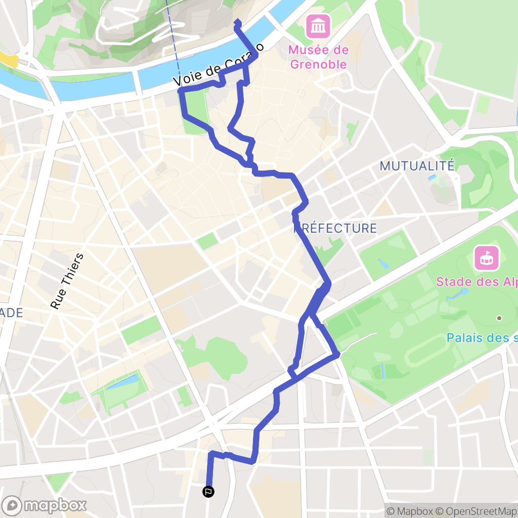 Grenoble : carte du parcours de randonnée - France