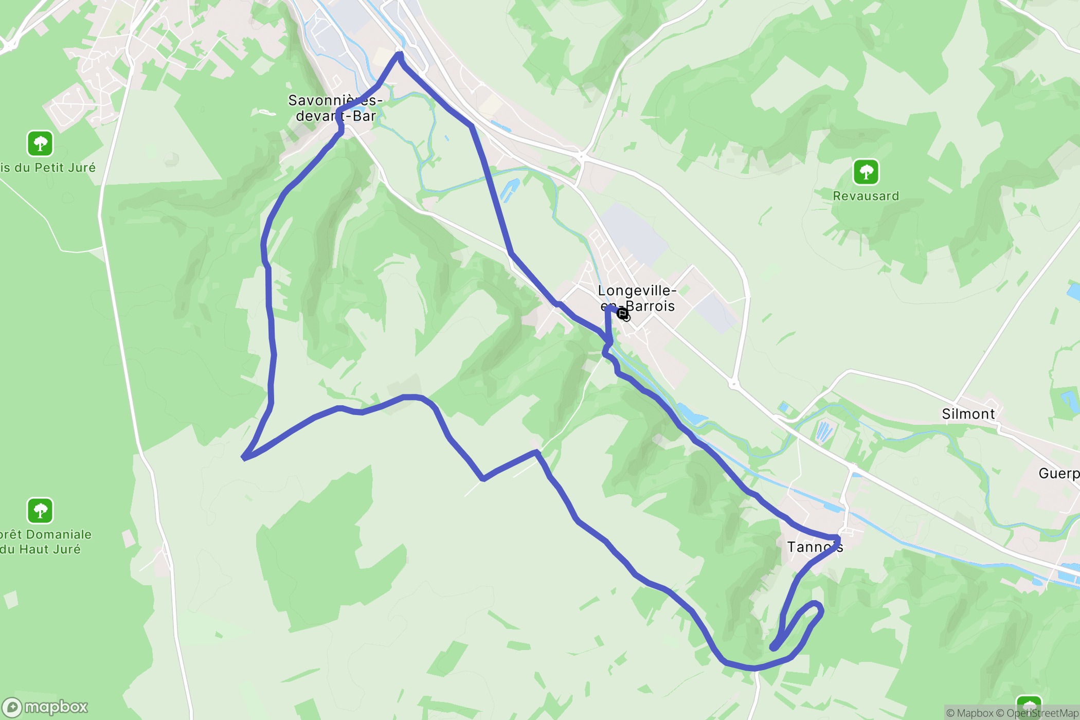 Longeville-en-Barrois : carte du parcours de randonnée - France