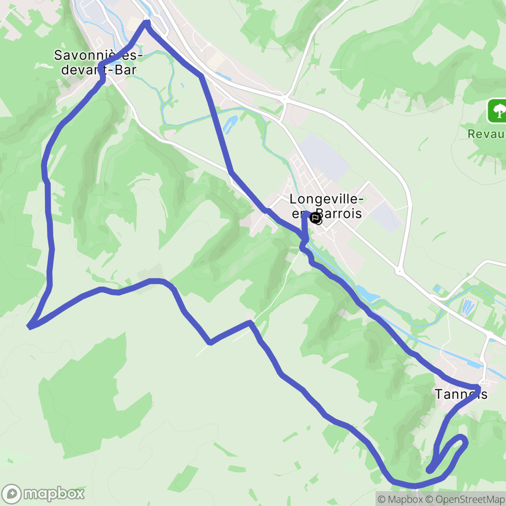 Longeville-en-Barrois : carte du parcours de randonnée - France