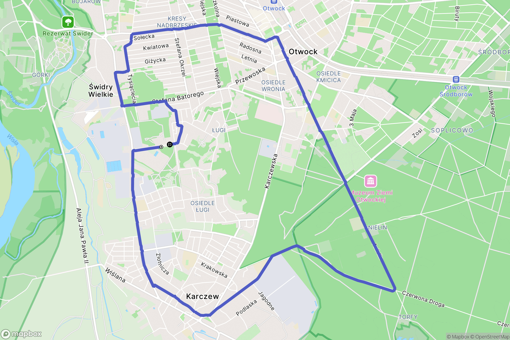 Otwock: mapa trasy - Poland
